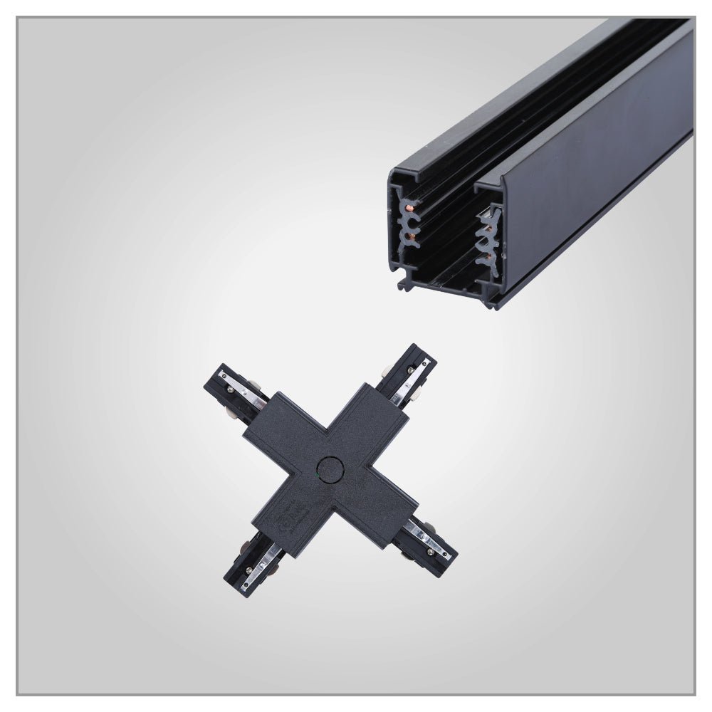 Main image of Connector for Track for 5 Conductor Tracklight adaptors X - cross Black 175-15650