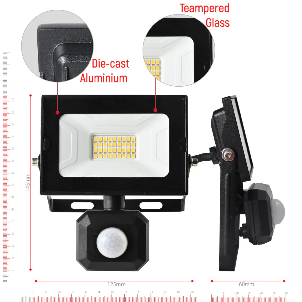 Shows size of 20w apollo flood light