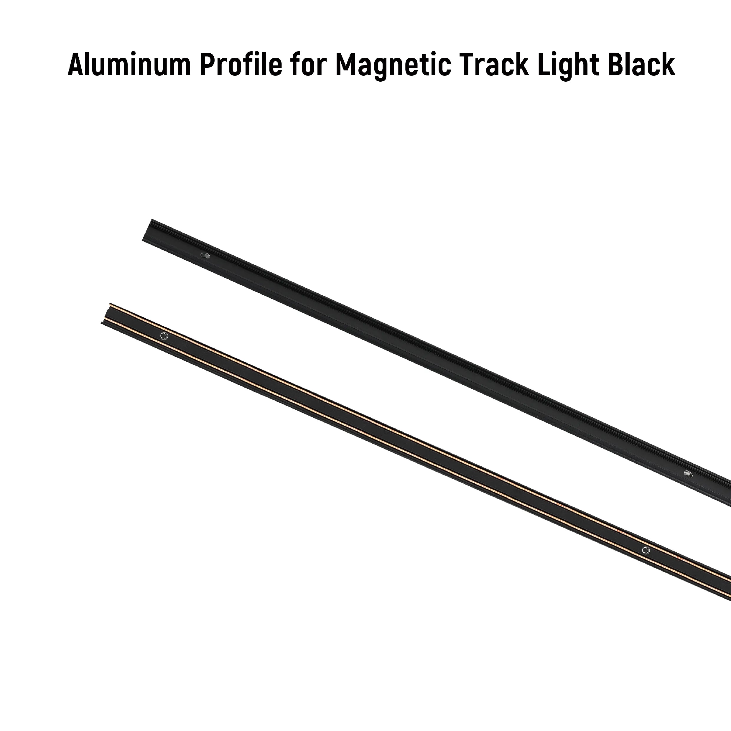 3m Black Aluminium Magnetic Track Light Profile