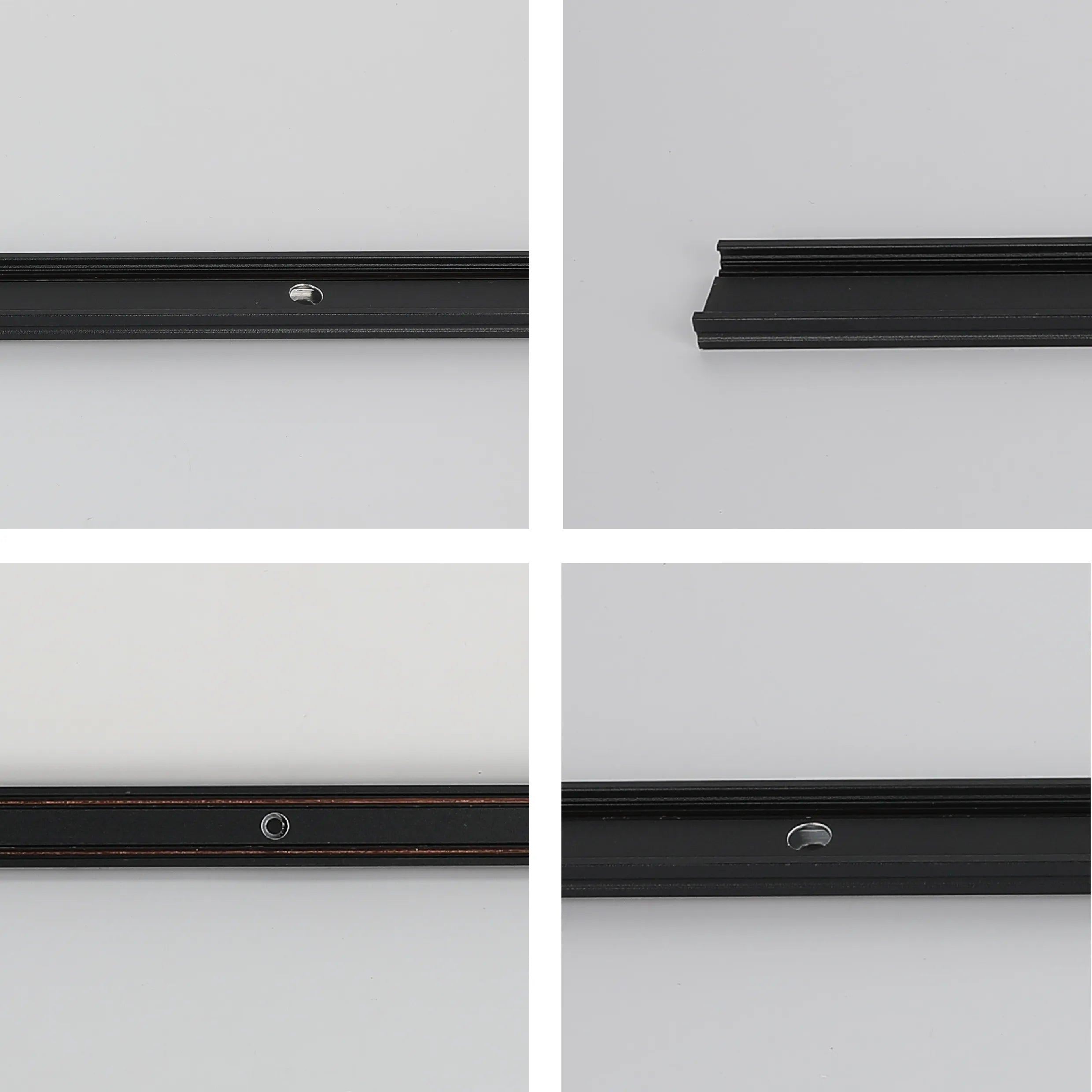 3m Black Aluminium Magnetic Track Light Profile