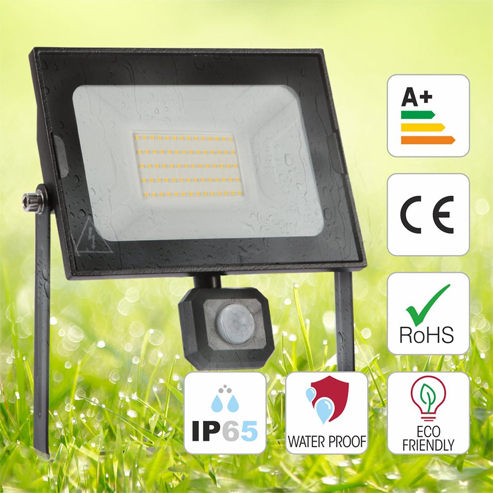 Certification of Pegasus Flood Light with PIR Motion Sensor 50W 4000K Cool White IP65