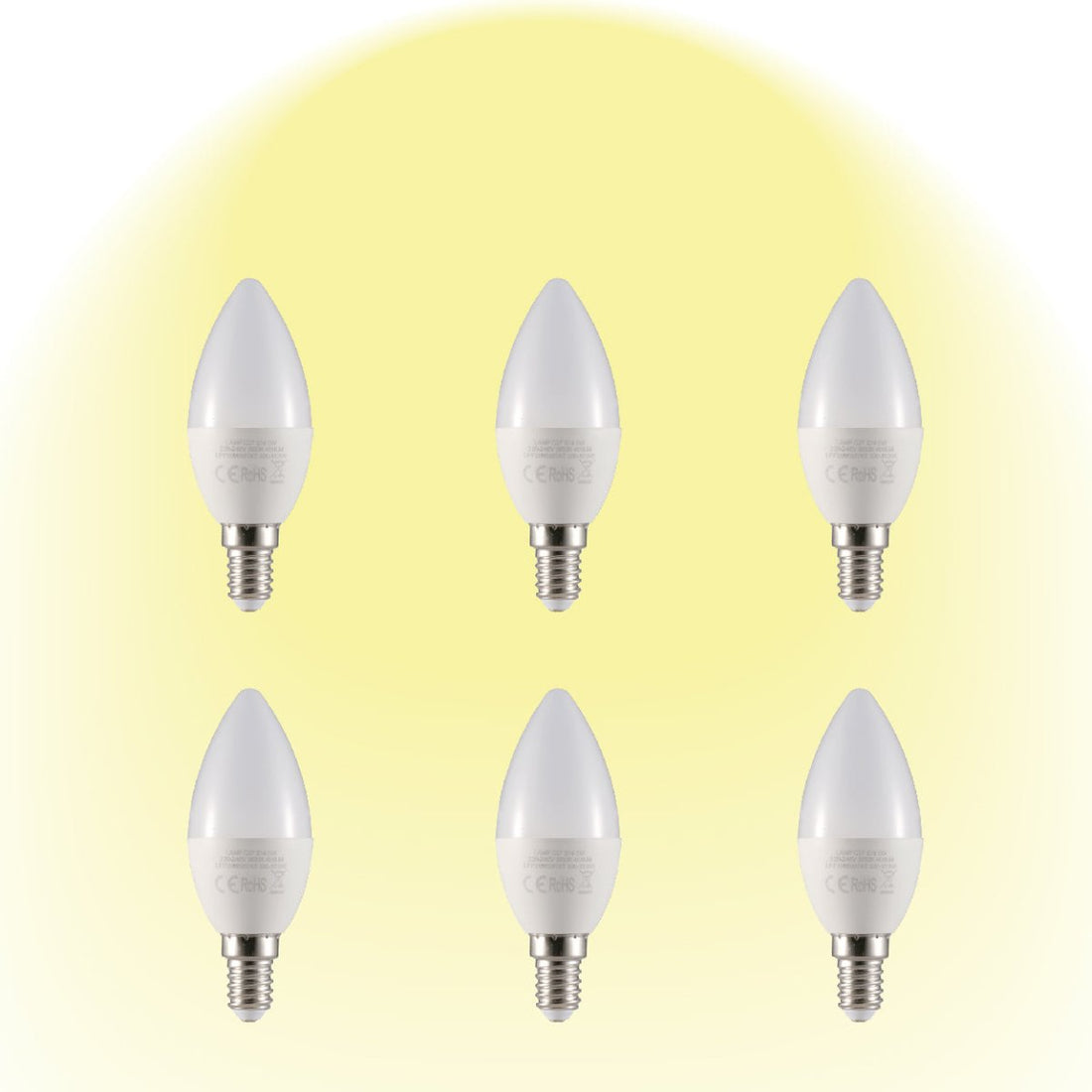 Vela LED Candle Bulb C37 E14 Small Edison Screw 5W pack of 6 warm white