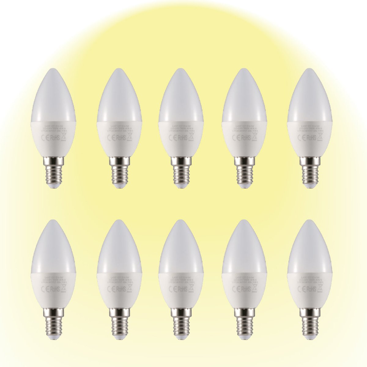 Vela LED Candle Bulb C37 E14 Small Edison Screw 5W pack of 10 warm white