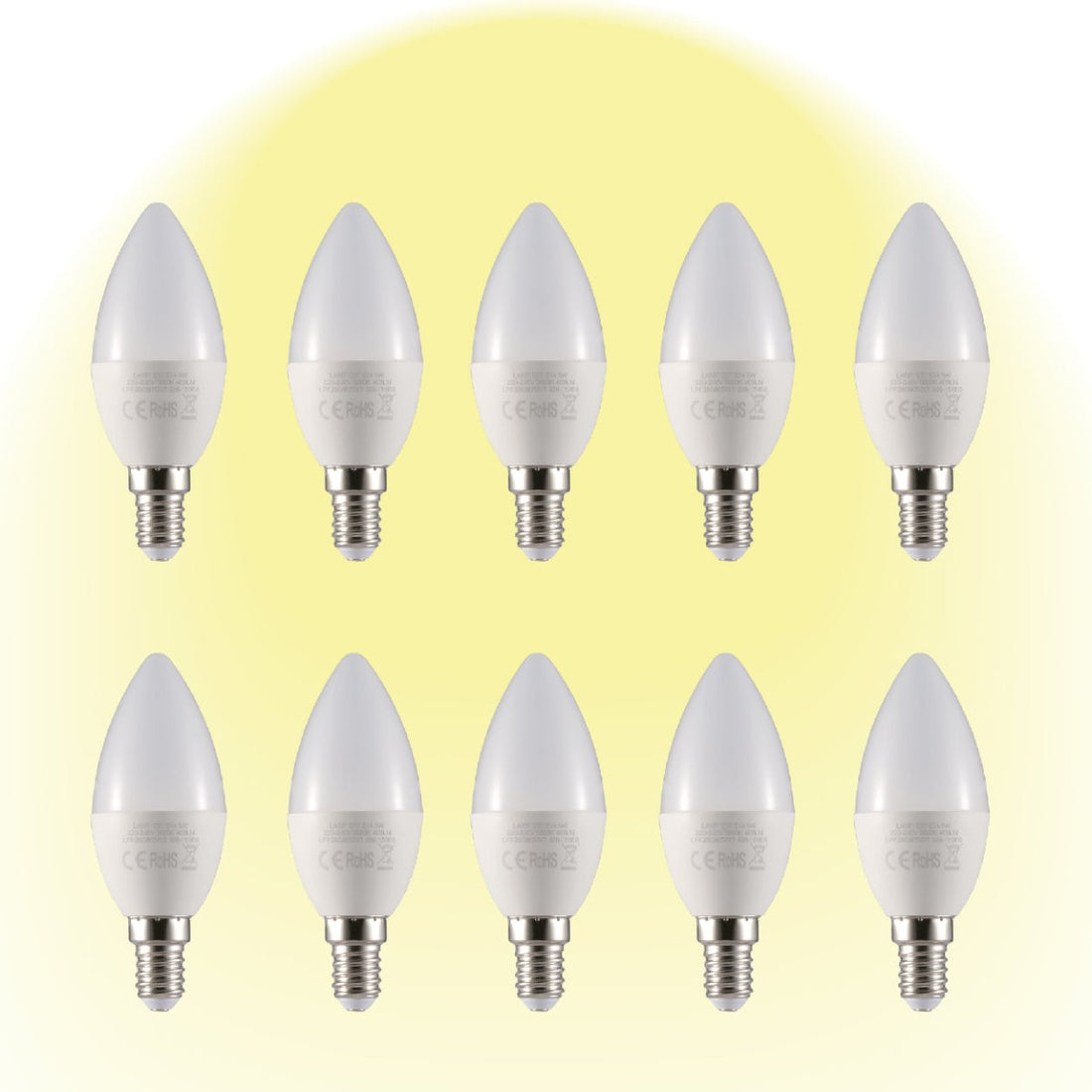 Vela LED Candle Bulb C37 E14 Small Edison Screw 5W pack of 10 warm white