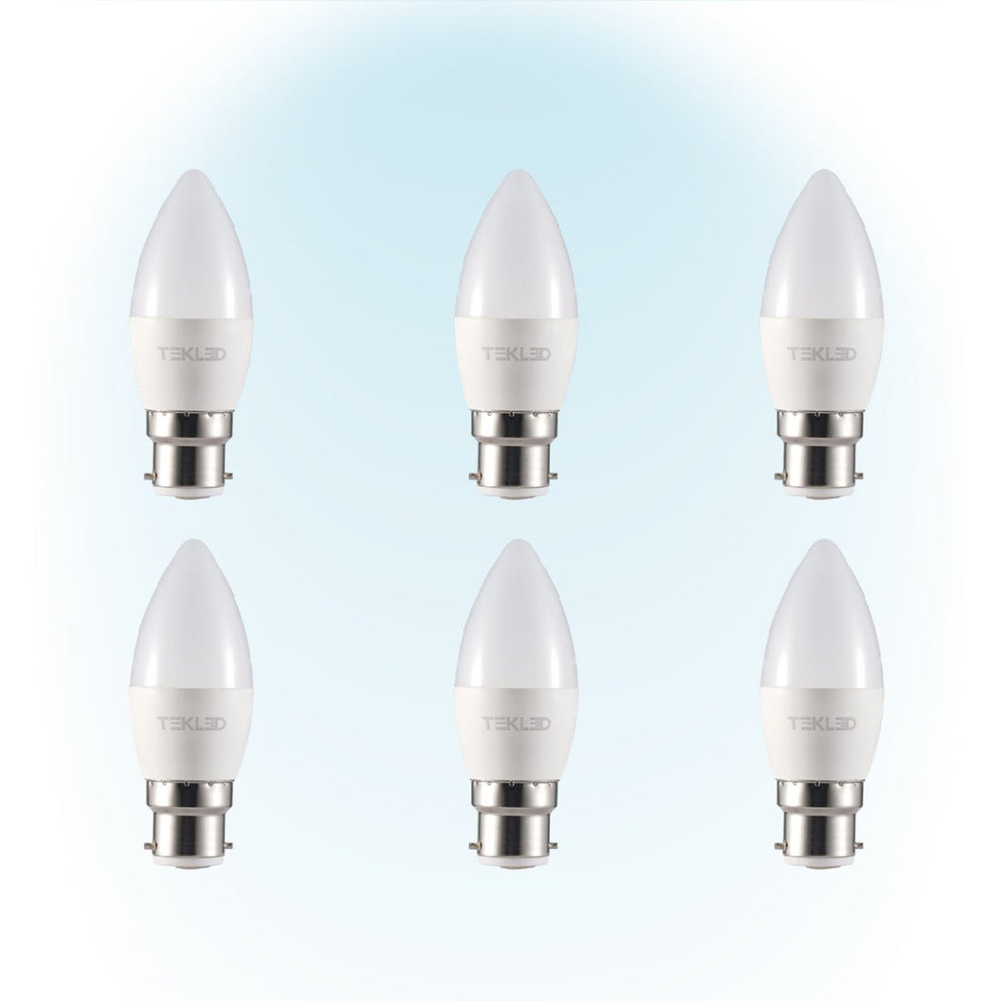 Cetus LED Candle Bulb C37 Dimmable B22 Bayonet Cap 6W Pack of 6 6000k cool daylight