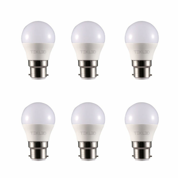 Main image of pack of 6 ursa led golf ball g45 bayonet cap 5w warm or cool white or cool daylight