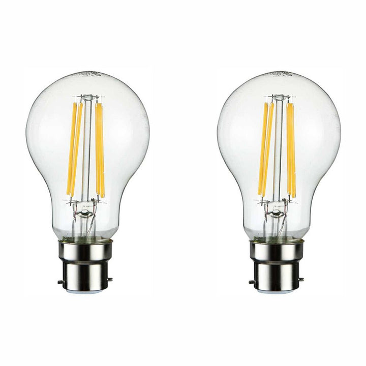 Main image of pack of 2 of LED Dimmable Filament A60 GLS Bulb B22 Bayonet Cap 6.5W Warm White