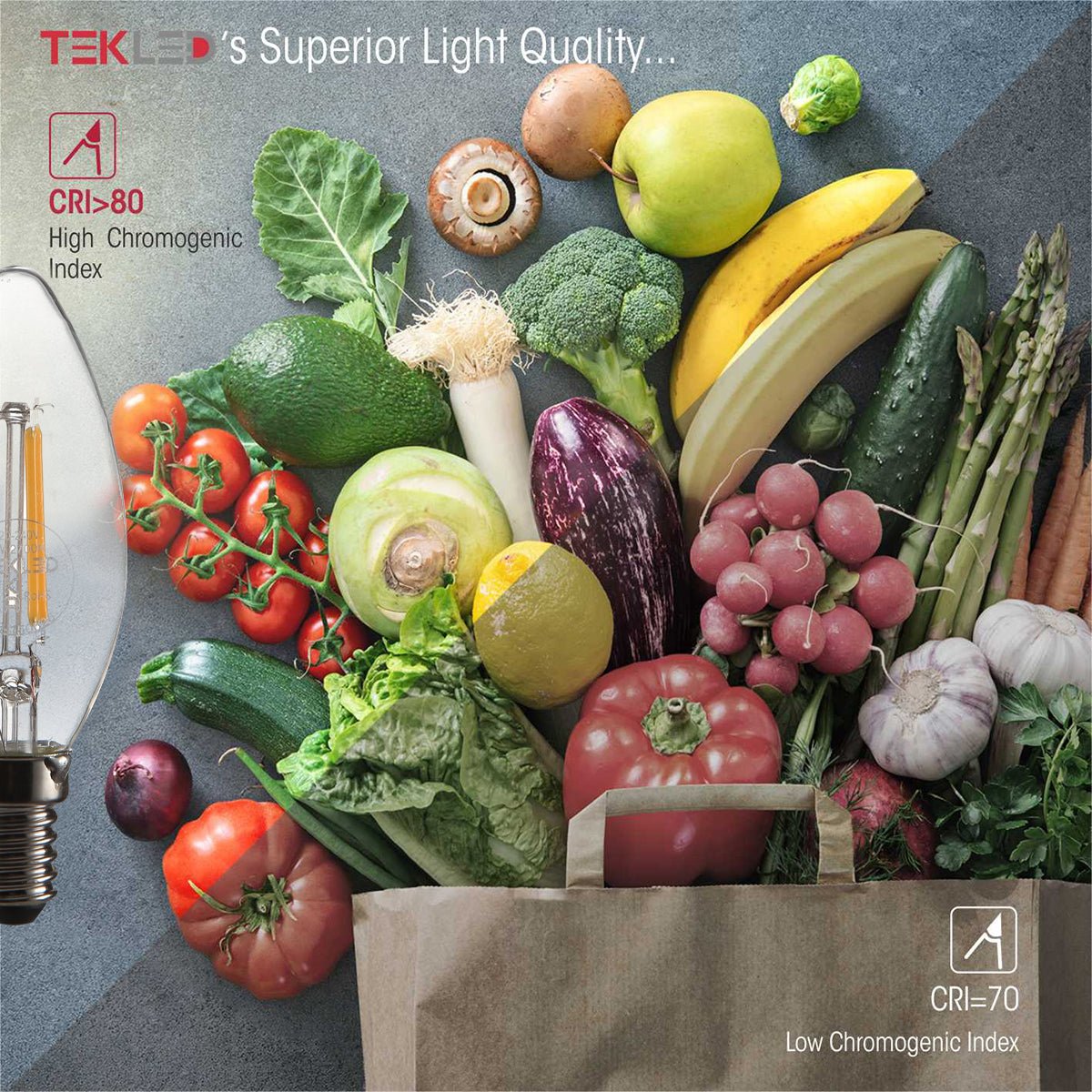 Light quality of LED Dimmable Filament C35 Candle Bulb E14 Small Edison Screw 4W Pack of 2 or 4 or 6 Warm White