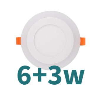 Recessed 3+3W, 6+3W, 12+4W Blue Edge Round Slim Panel