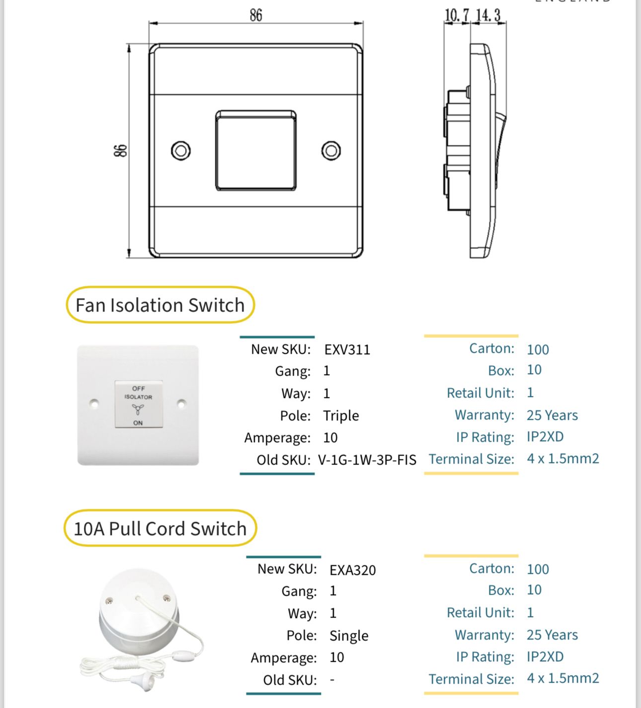 Premium Curved Switches & Sockets