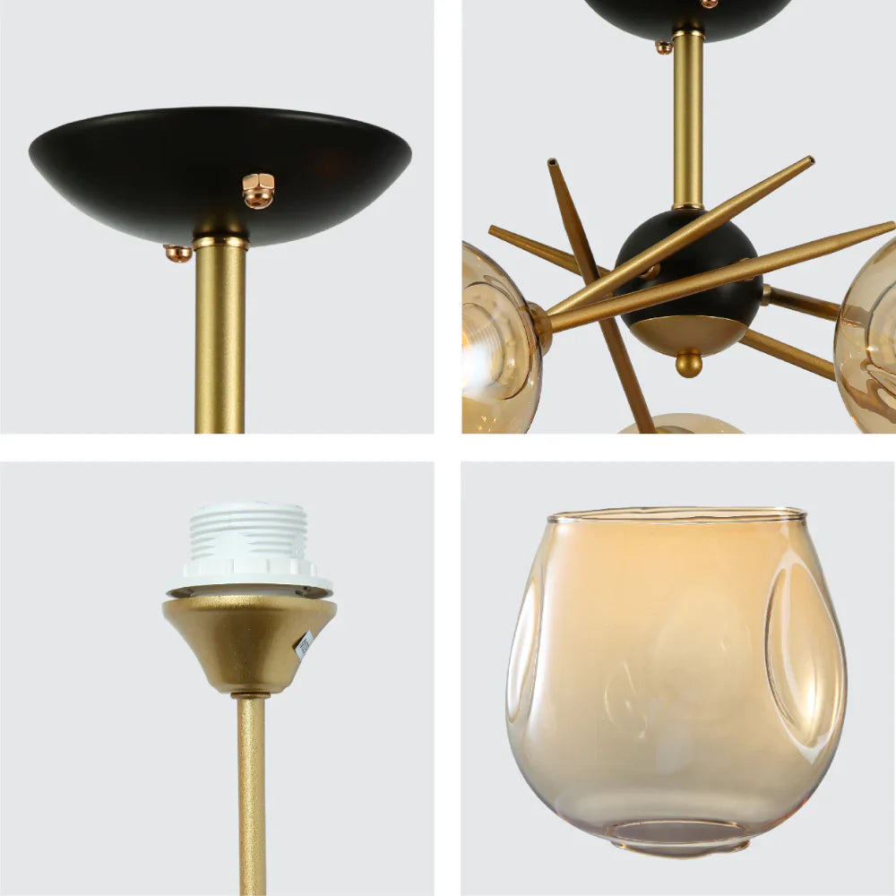 Details of Amber Eclipse Semi-Flush Ceiling Light | TEKLED 159-17983