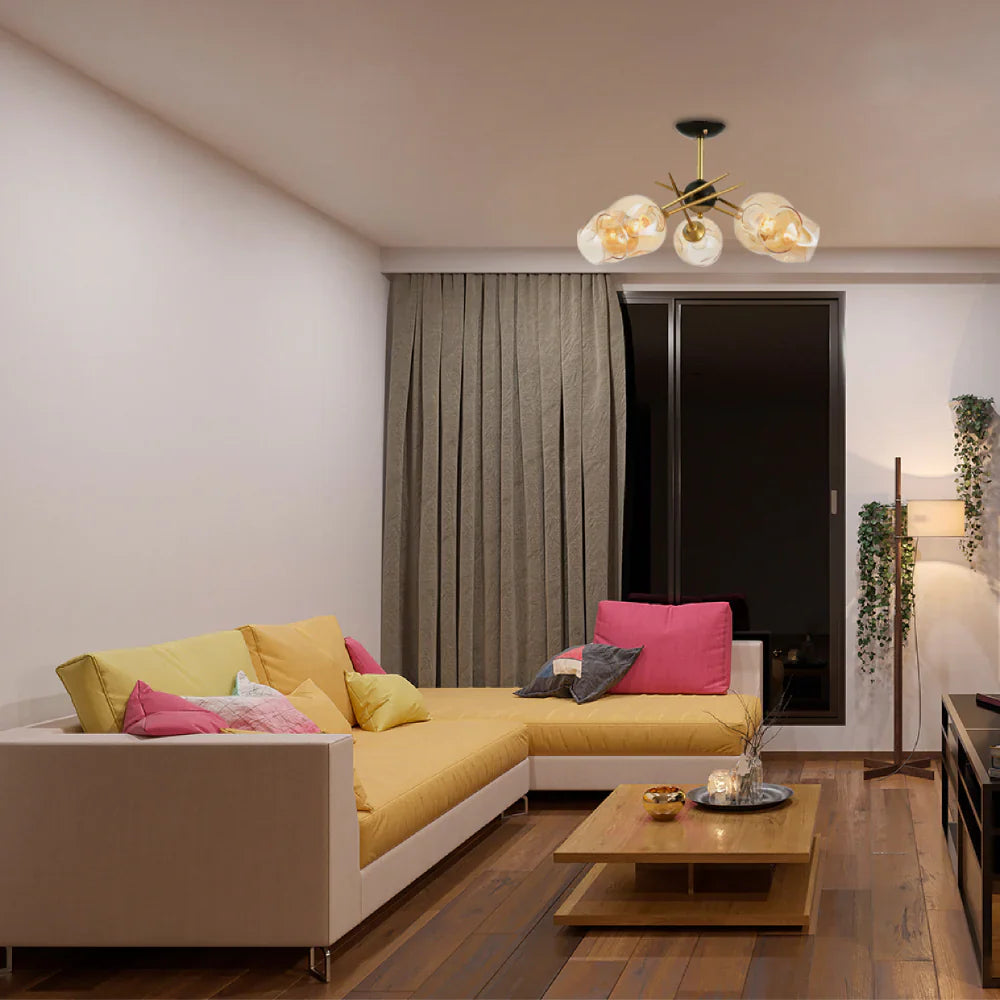 Interior application of Amber Eclipse Semi-Flush Ceiling Light | TEKLED 159-17983