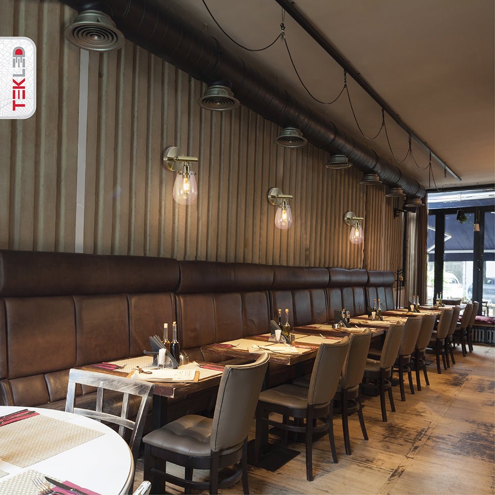 Indoor application ofAntique Brass Body Clear Glass Globe Wall Light with E27 Fitting