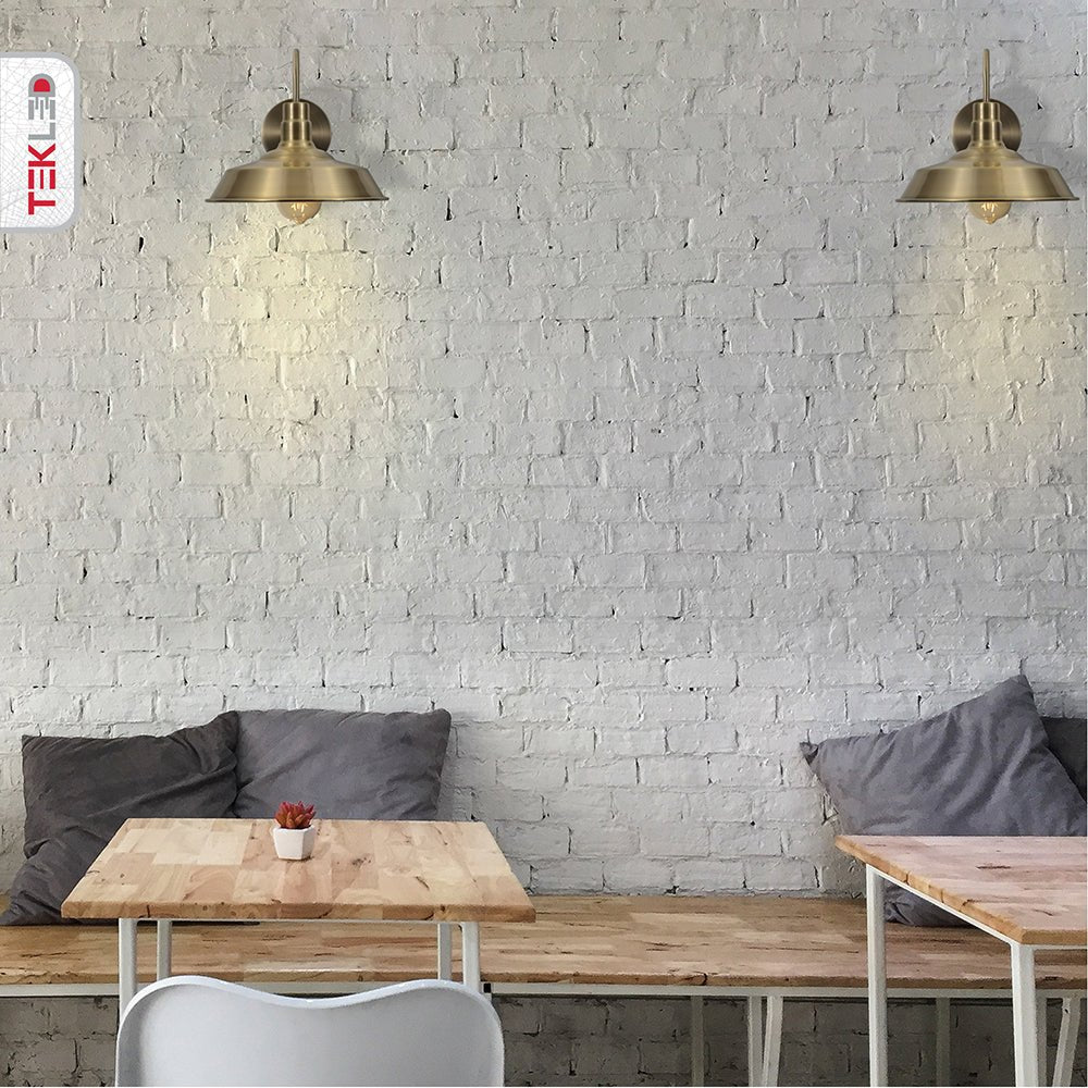 Indoor application ofAntique Brass Metal Step Wall Light with E27 Fitting