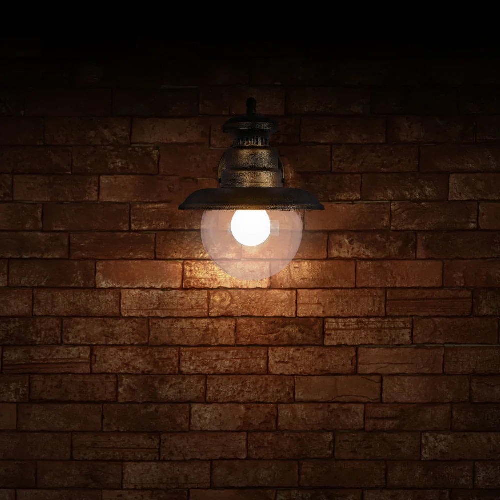 Artu Outdoor Lantern Wall Light Black E27 Golden 4