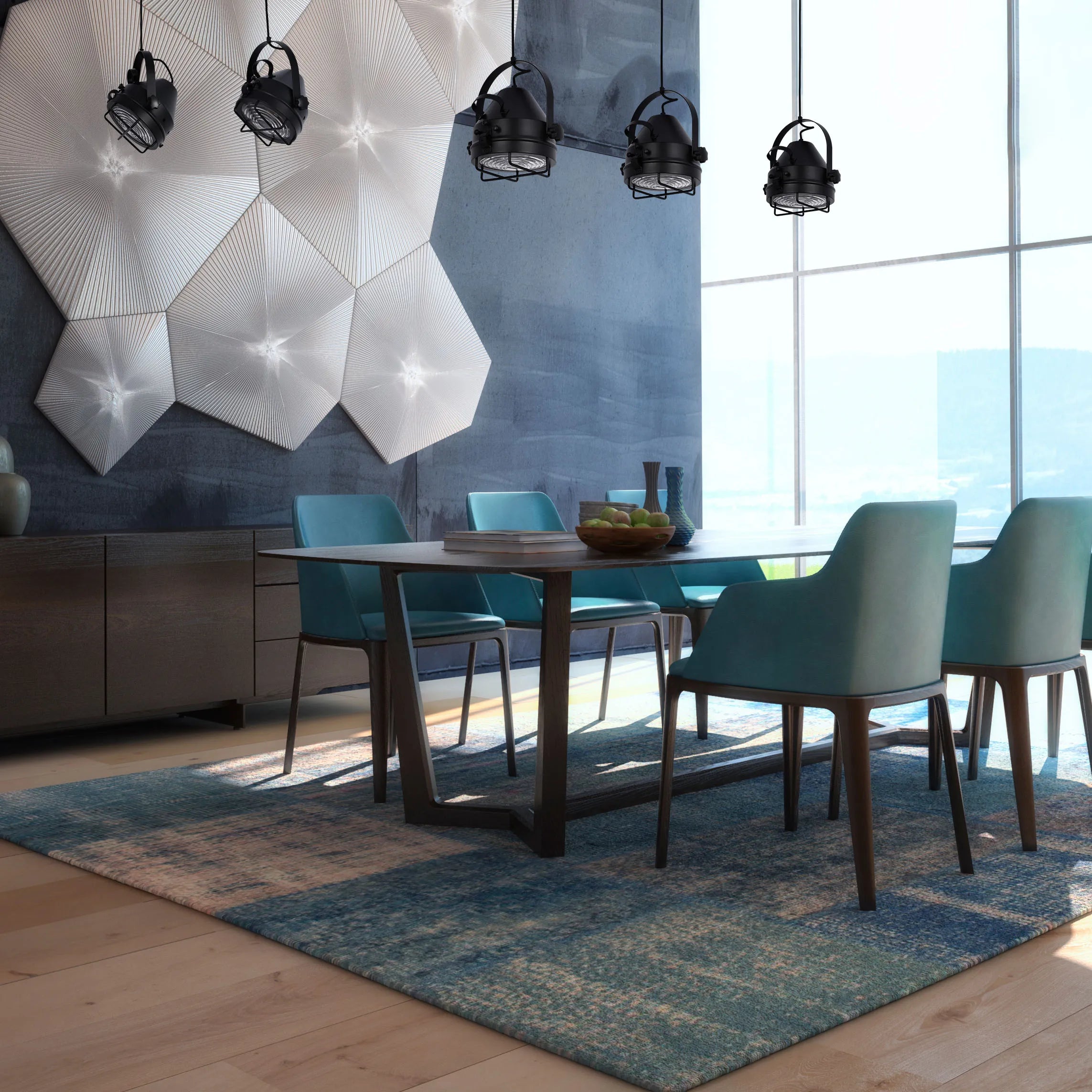 Black Adjustable Spotlight Pendant Light with Grill E27