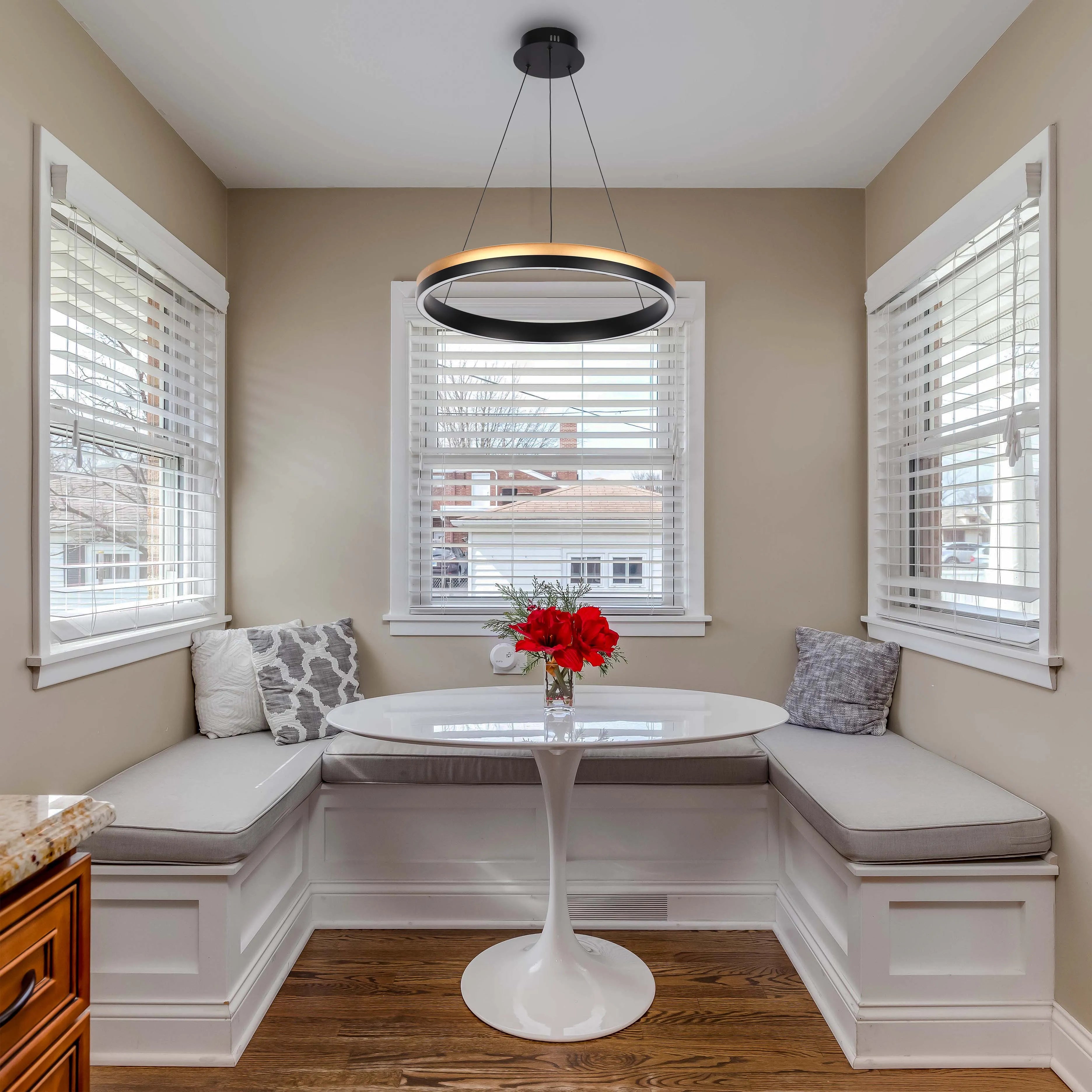 Black and Gold Modern LED Pendant Light - Single, Double, Triple Tier and Oblong