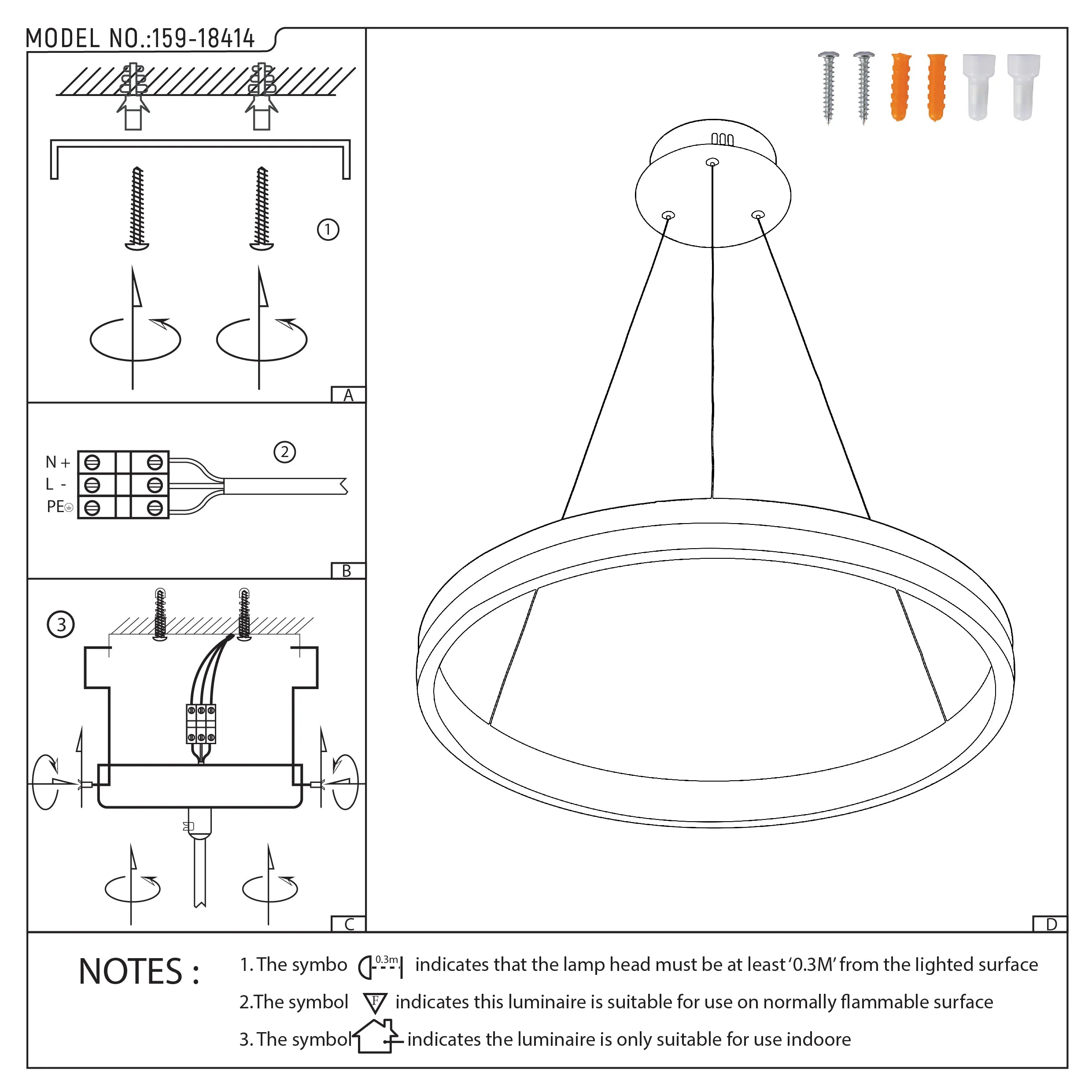 Black and Gold Modern LED Pendant Light - Single, Double, Triple Tier and Oblong