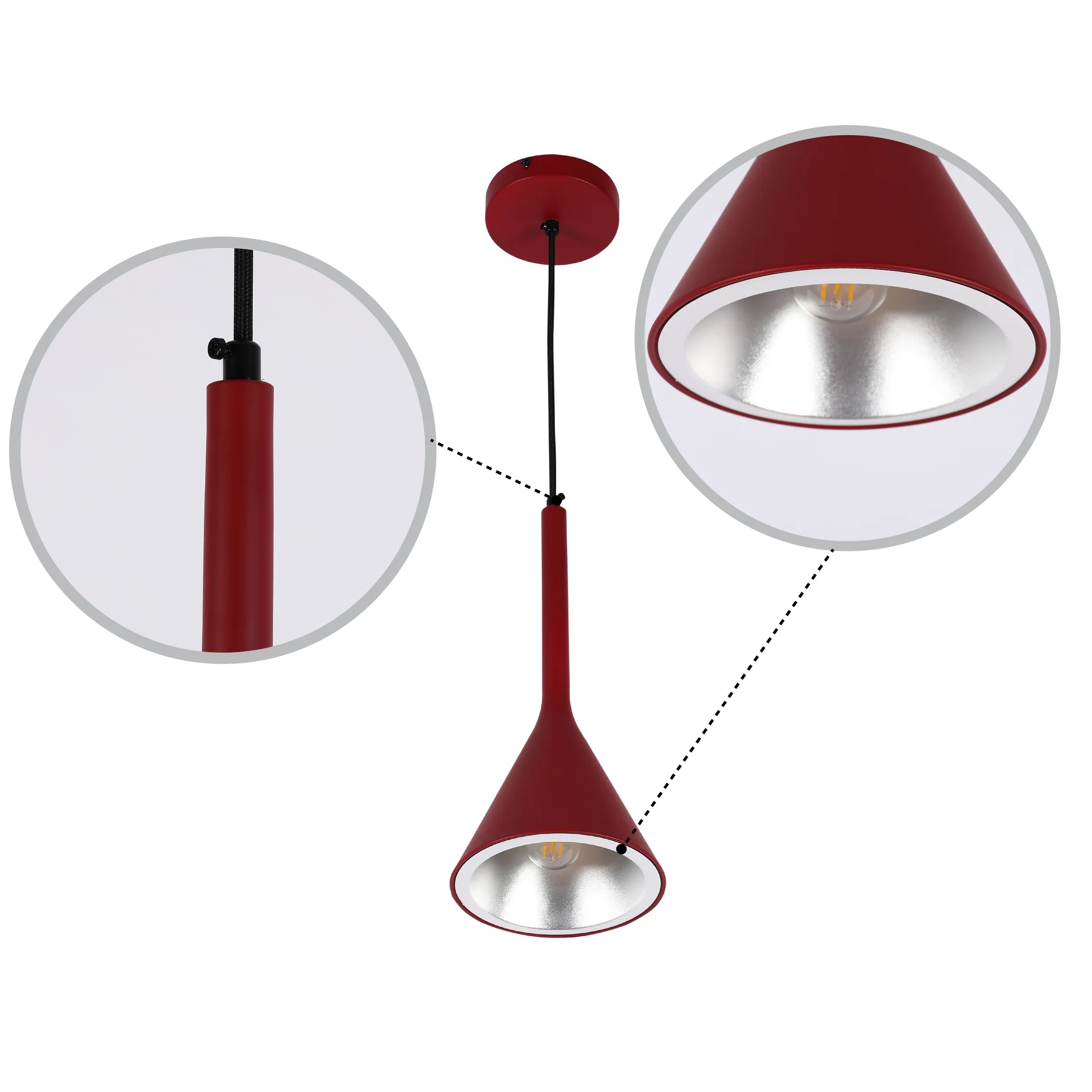 Funnel Nordic Modern Metal Ceiling Pendant Light E27 Fitting