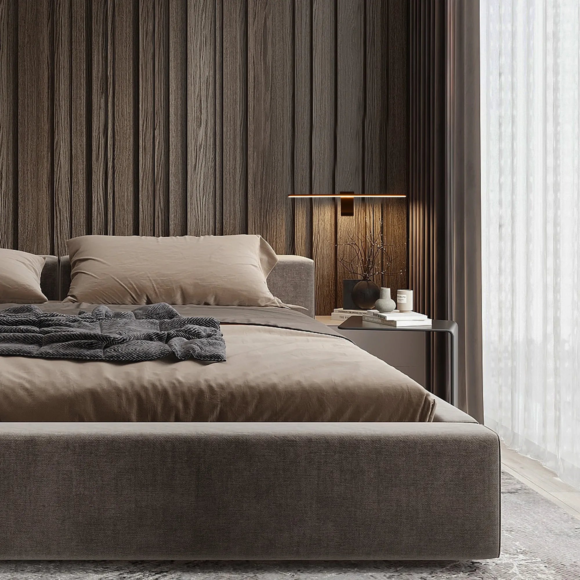 Black Linear LED Wall Light IP20