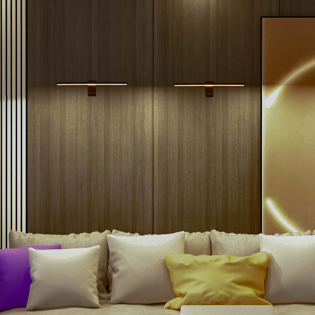 Black Linear LED Wall Light IP20
