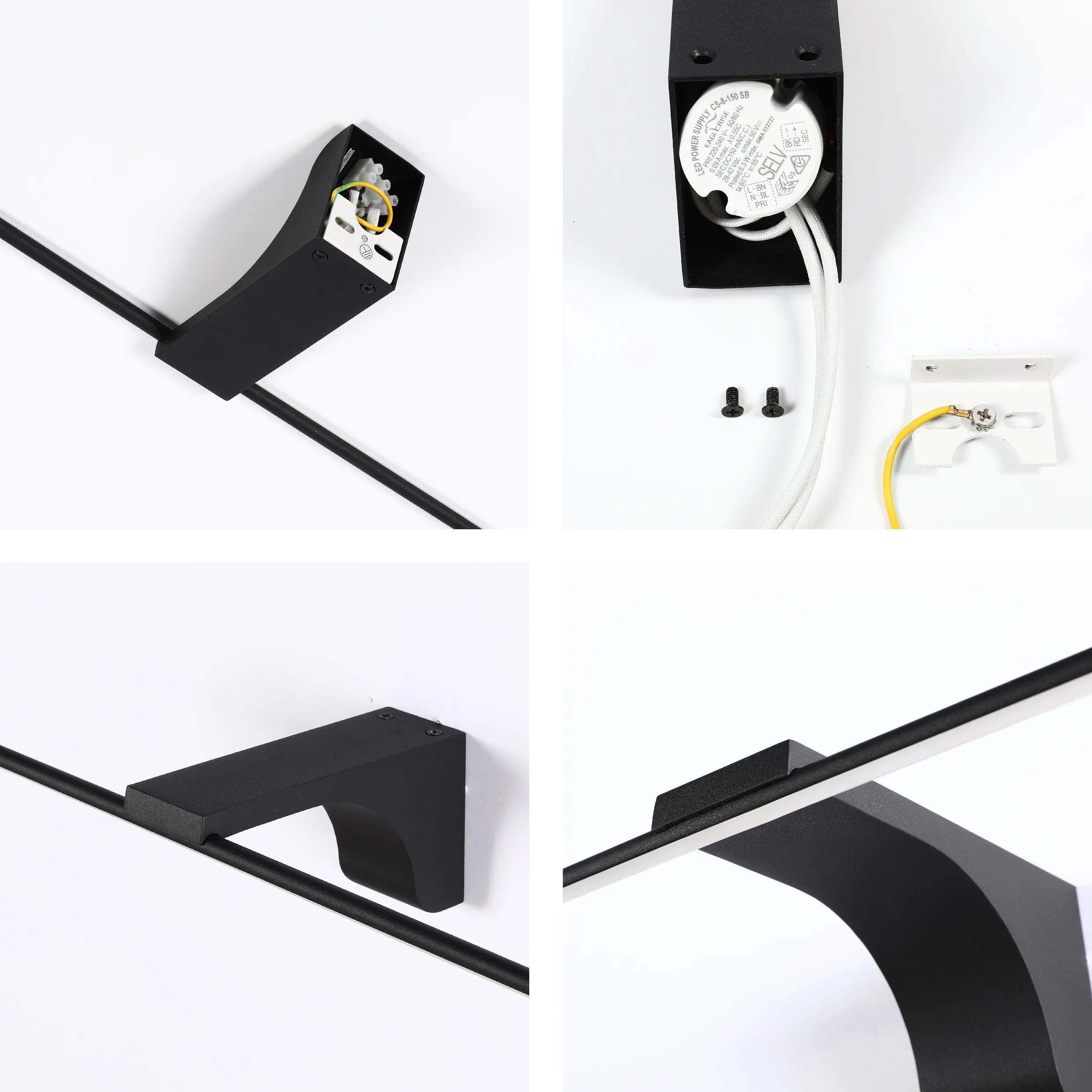 Black Linear LED Wall Light IP20