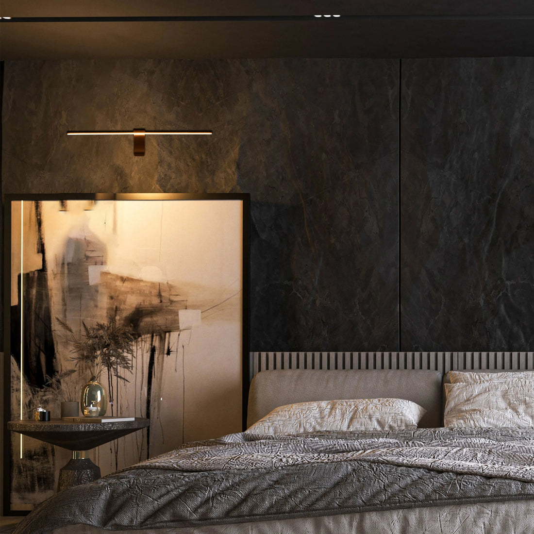 Black Linear LED Wall Light IP20