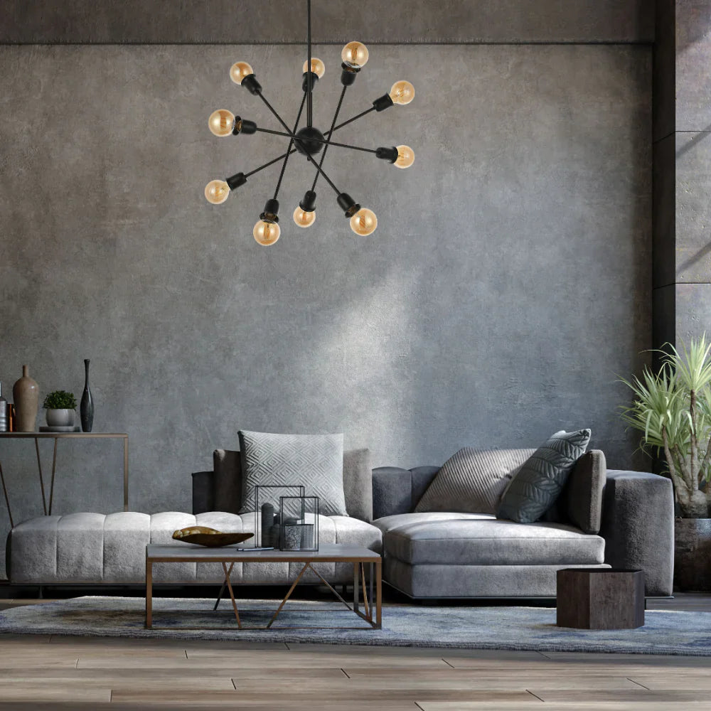 Living room kitchen bedroom use of Black Rod Ceiling Light with Adjustable Geometry | TEKLED 159-179730