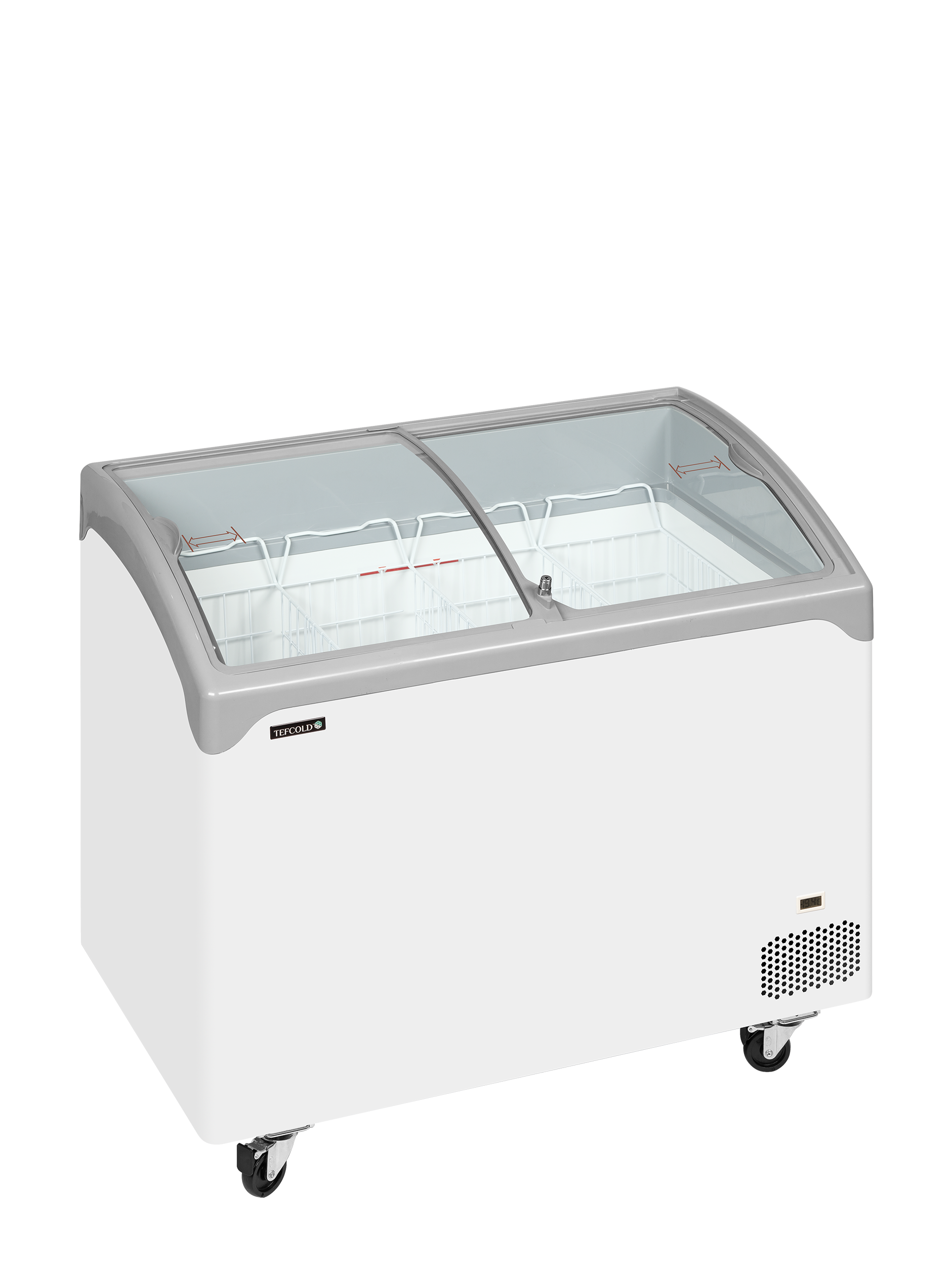 Sliding Curved Glass Lid Chest Freezer - NIC301SCEB