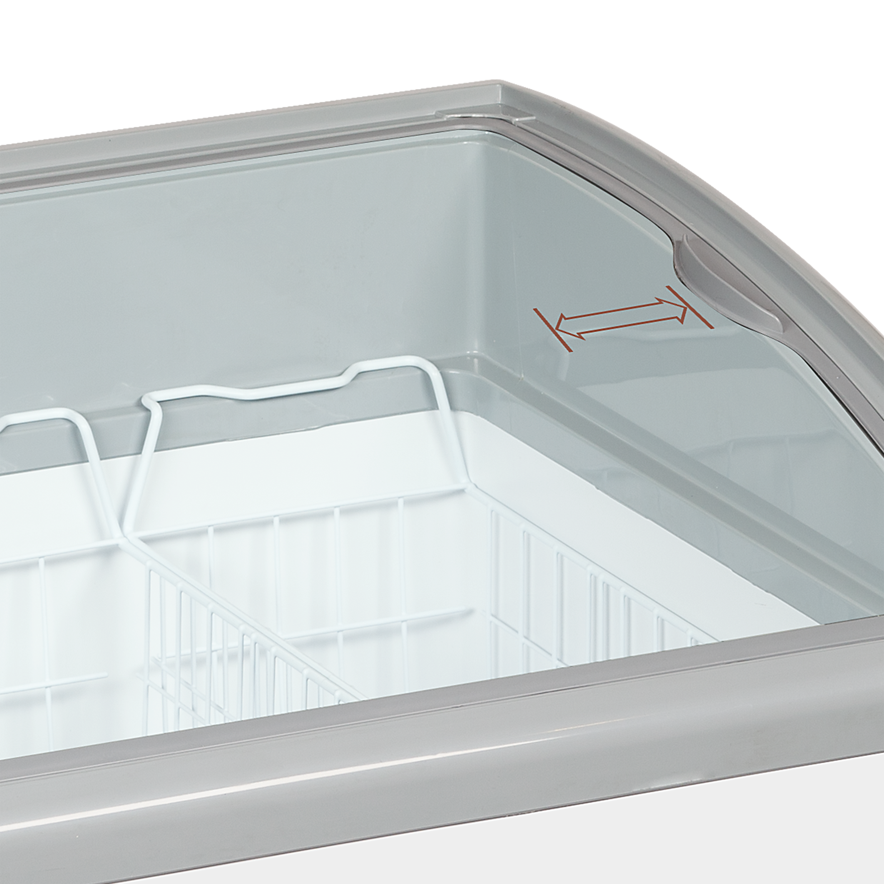 Sliding Curved Glass Lid Chest Freezer - NIC301SCEB