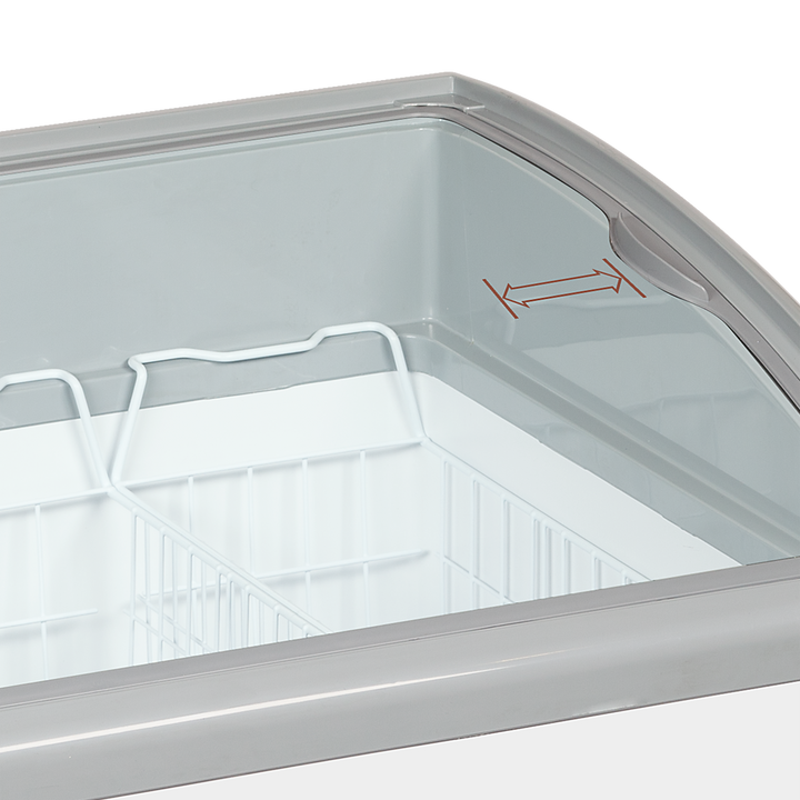 Sliding Curved Glass Lid Chest Freezer - NIC301SCEB