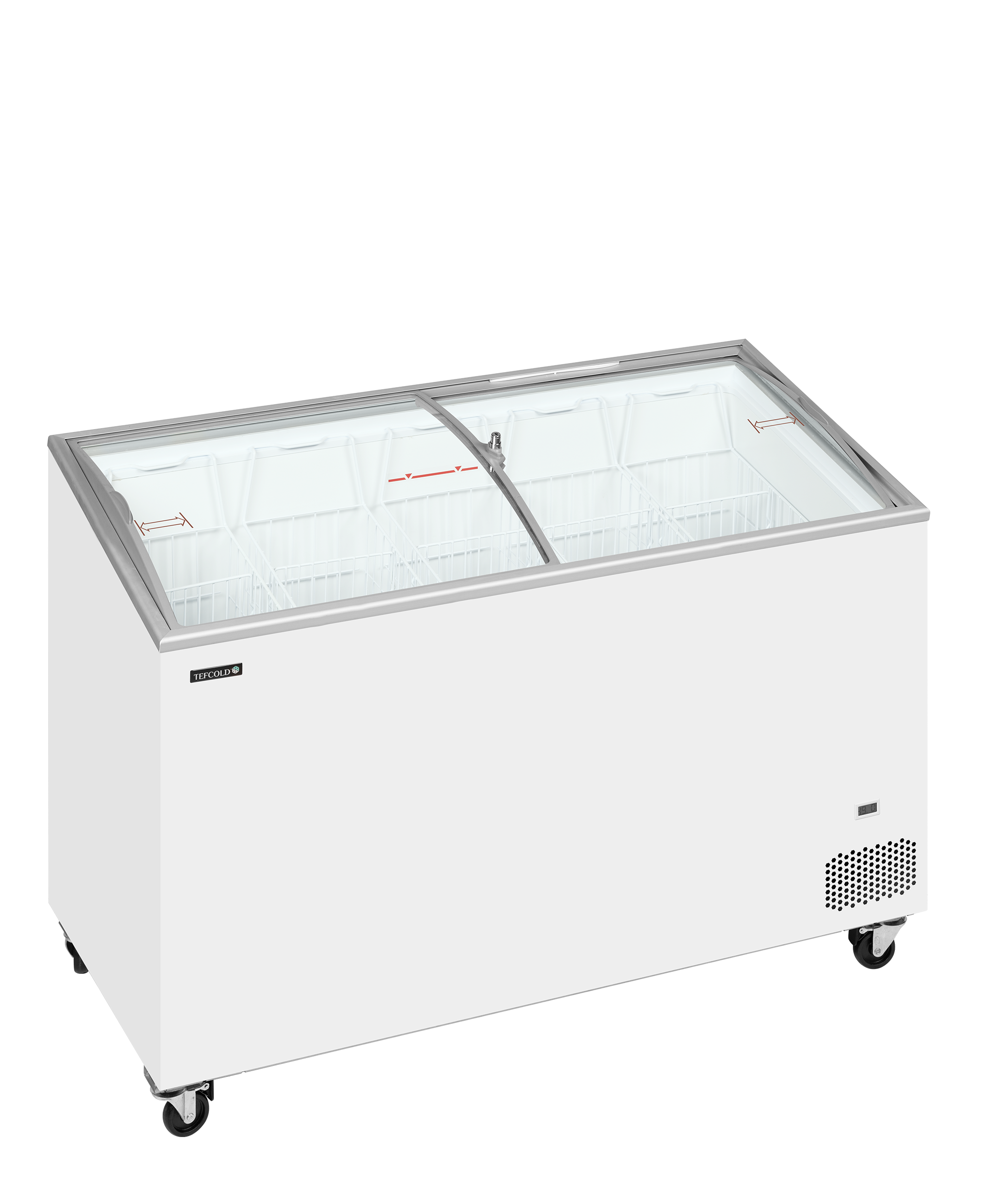 Sliding Curved Glass Lid Chest Freezer - IC401SCEB