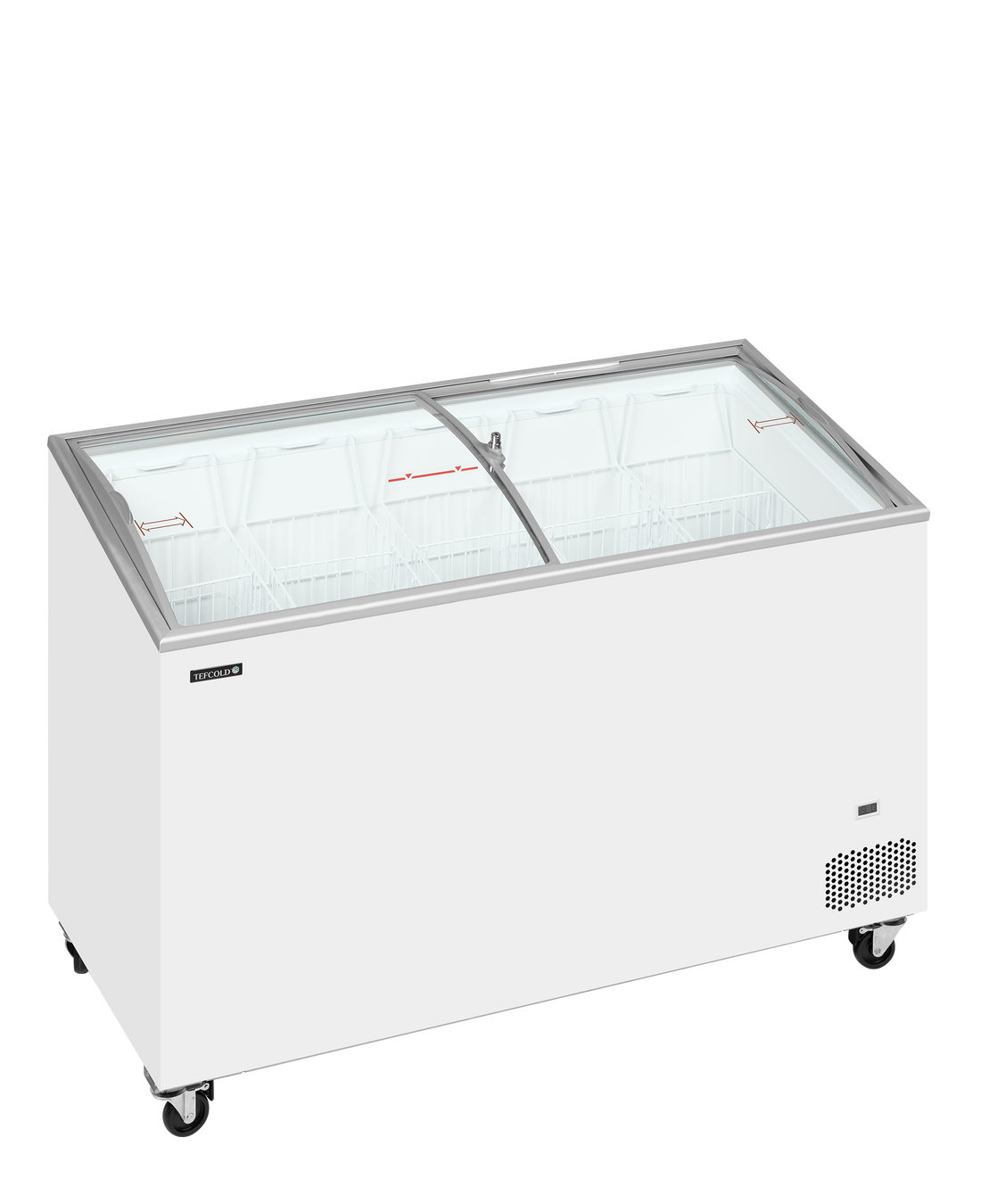Sliding Curved Glass Lid Chest Freezer - IC401SCEB