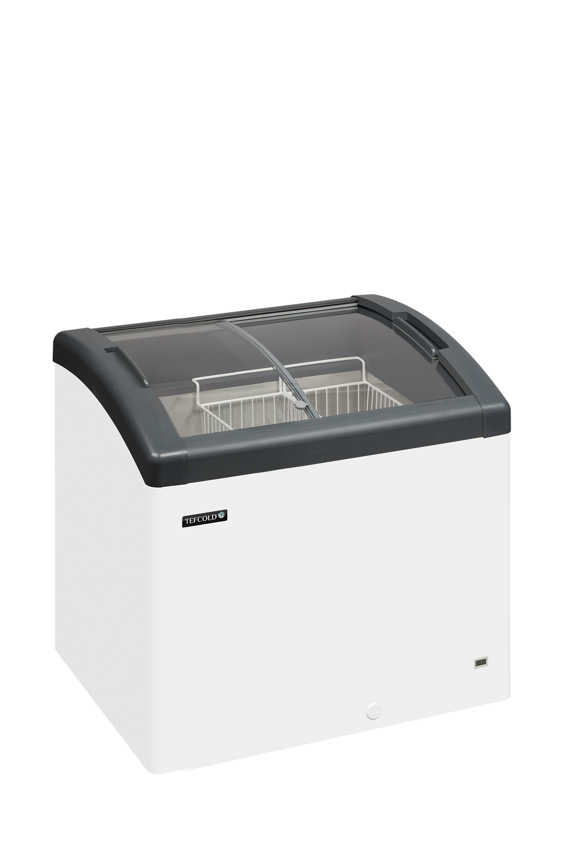 Sliding Curved Glass Lid Chest Freezer - FOCUS 73 GREY