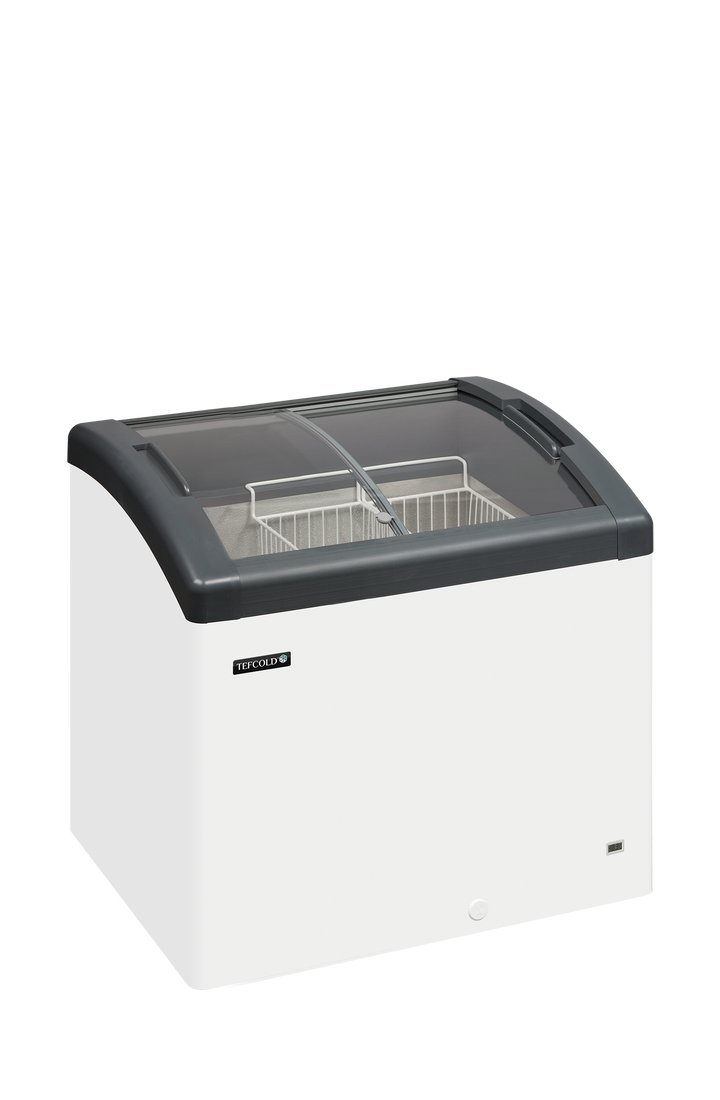 Sliding Curved Glass Lid Chest Freezer - FOCUS 73 GREY