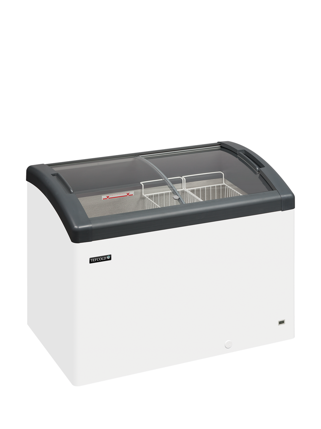 Sliding Curved Glass Lid Chest Freezer - FOCUS 106 GREY