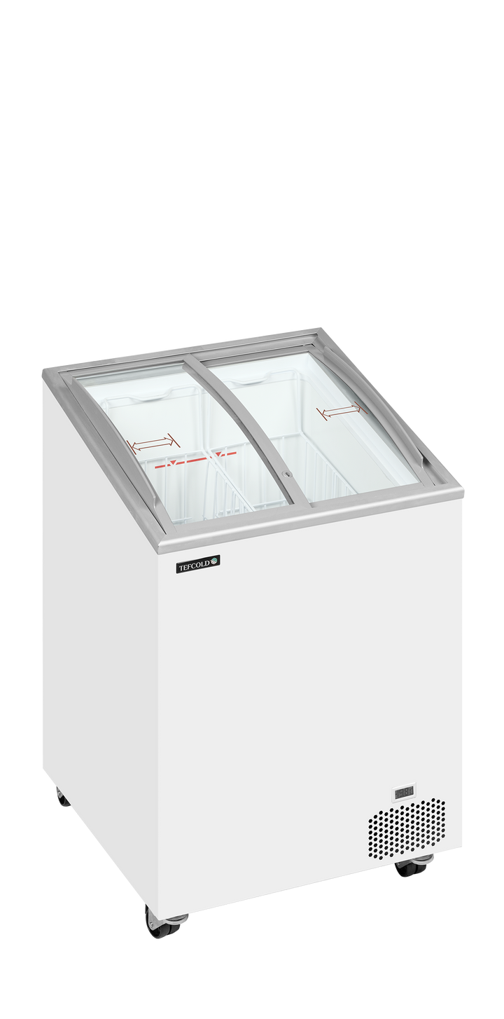 Sliding Curved Glass Lid Chest Freezer - IC101SCEB