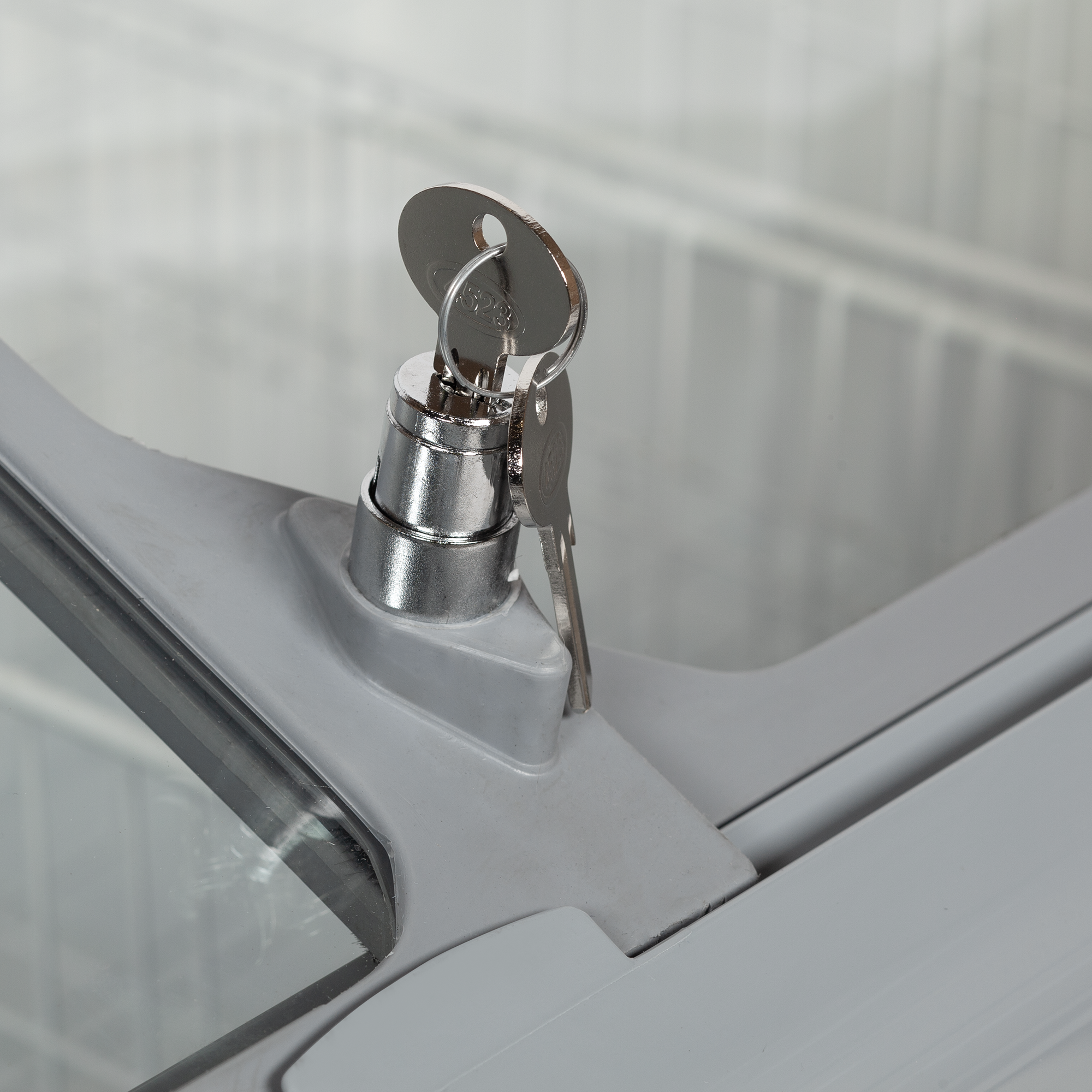 Sliding Curved Glass Lid Chest Freezer - NIC301SCEB