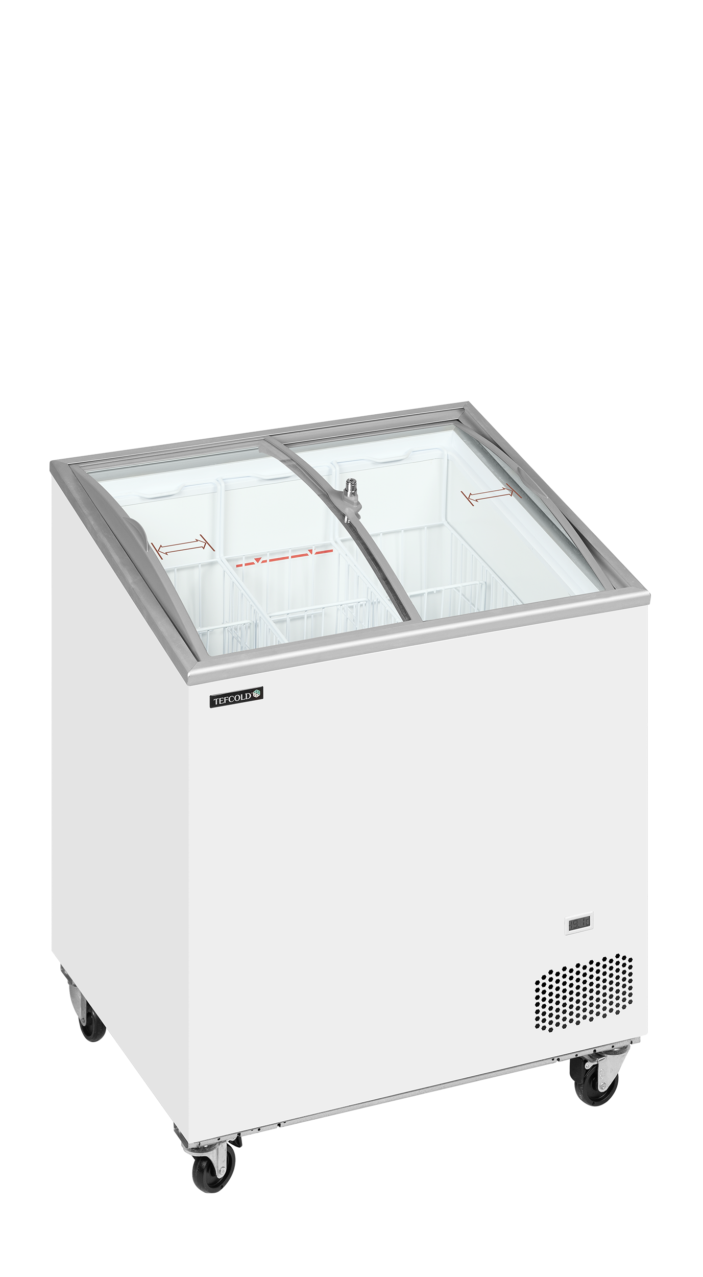 Sliding Curved Glass Lid Chest Freezer - IC201SCEB