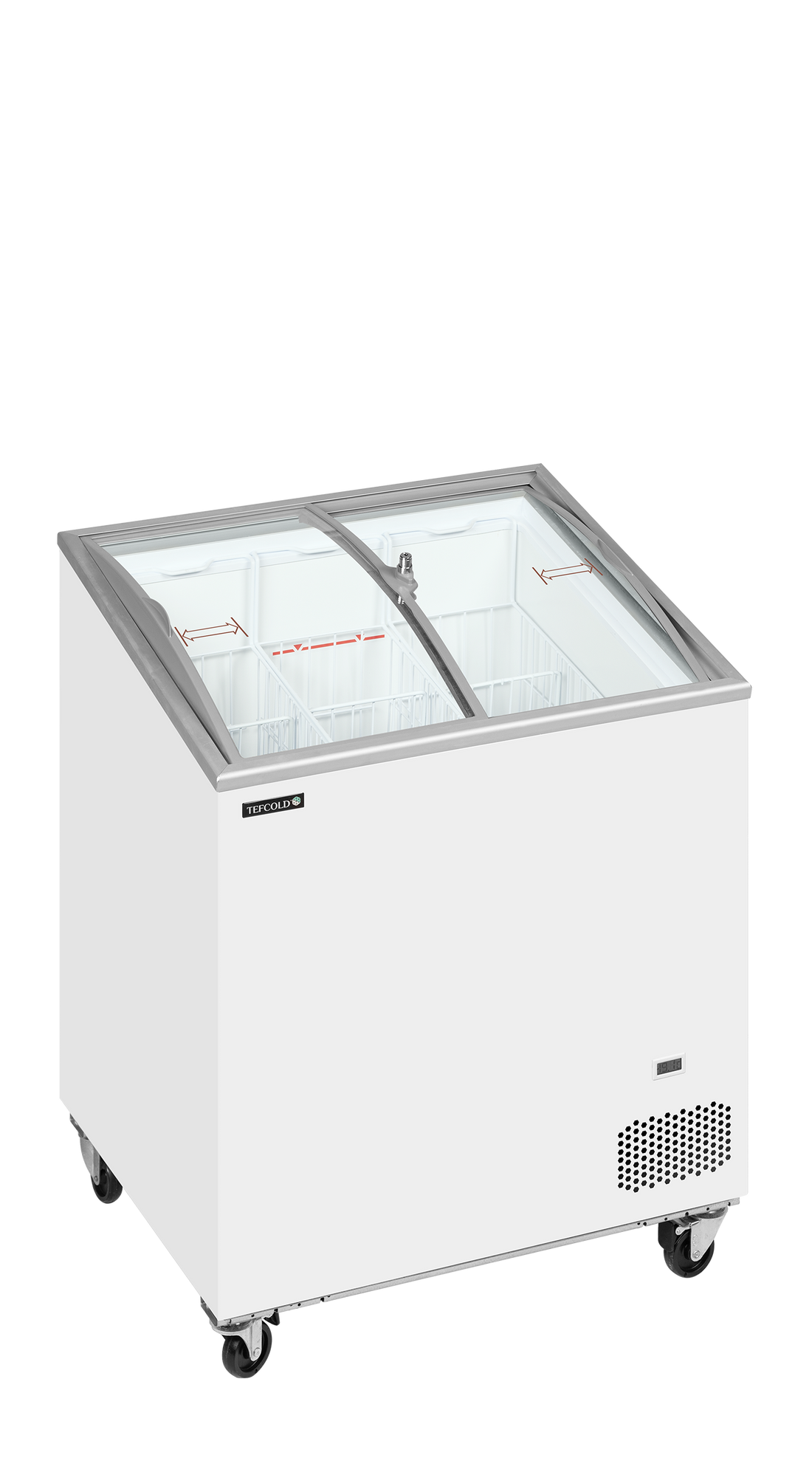 Sliding Curved Glass Lid Chest Freezer - IC201SCEB