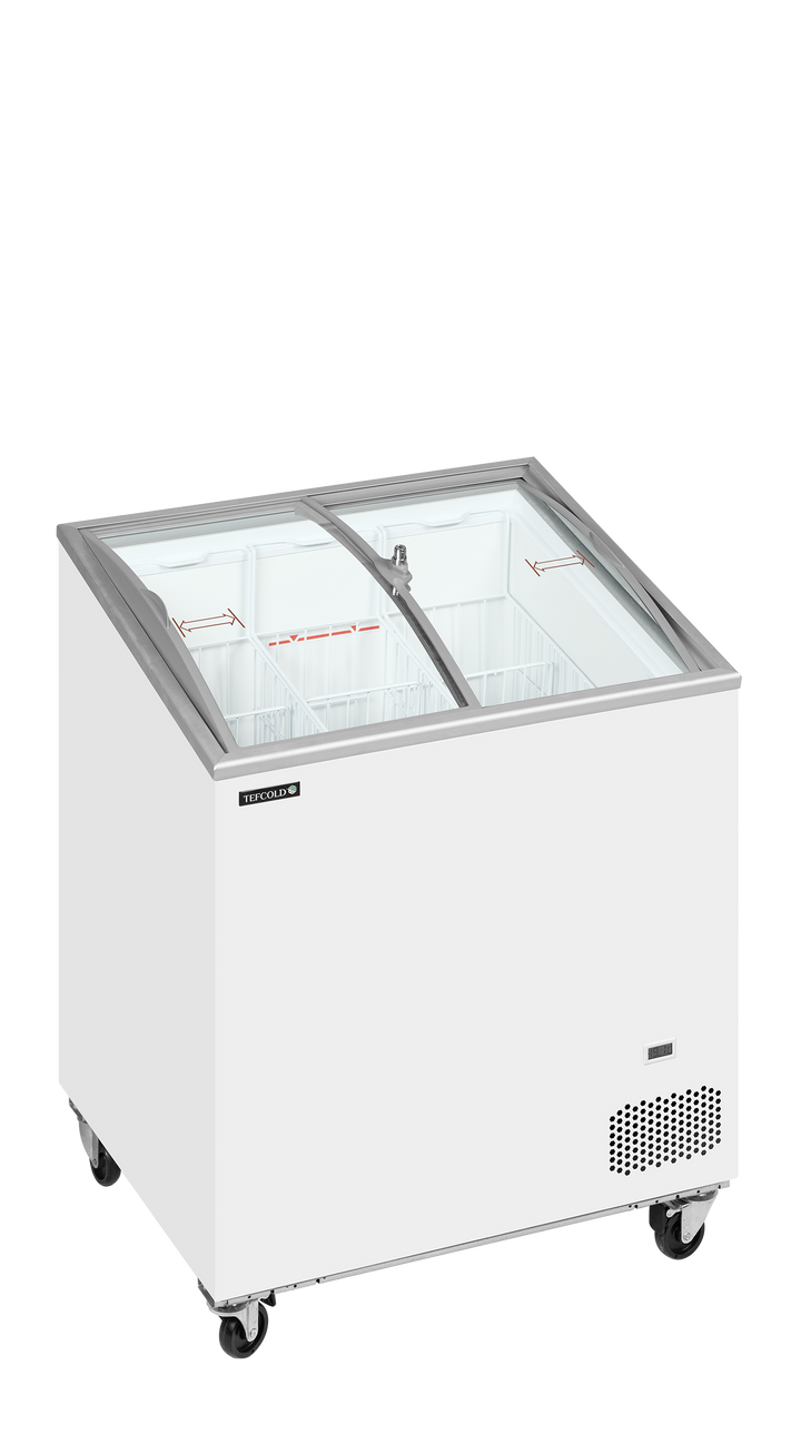 Sliding Curved Glass Lid Chest Freezer - IC201SCEB