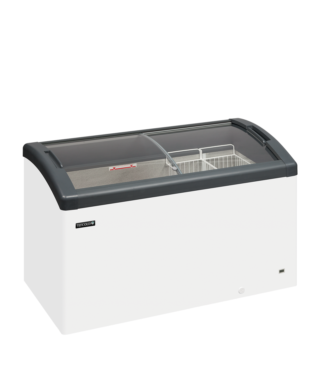 Sliding Curved Glass Lid Chest Freezer - FOCUS 131 GREY