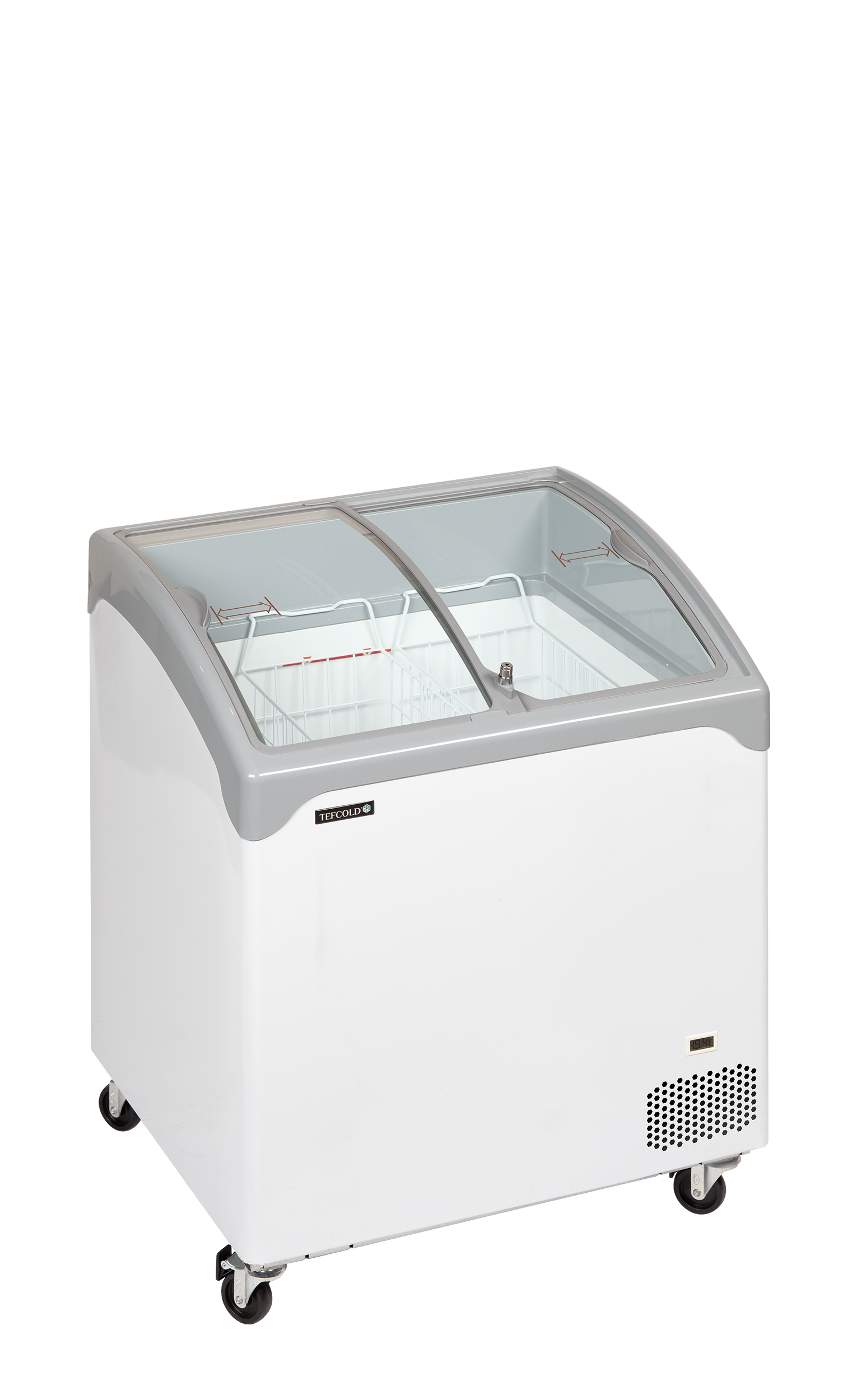 Sliding Curved Glass Lid Chest Freezer - NIC201SCEB