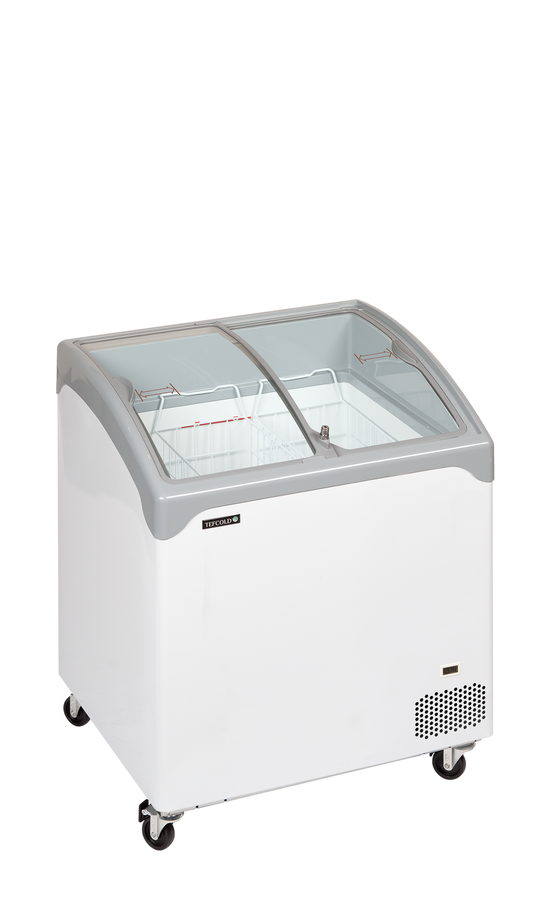 Sliding Curved Glass Lid Chest Freezer - NIC201SCEB
