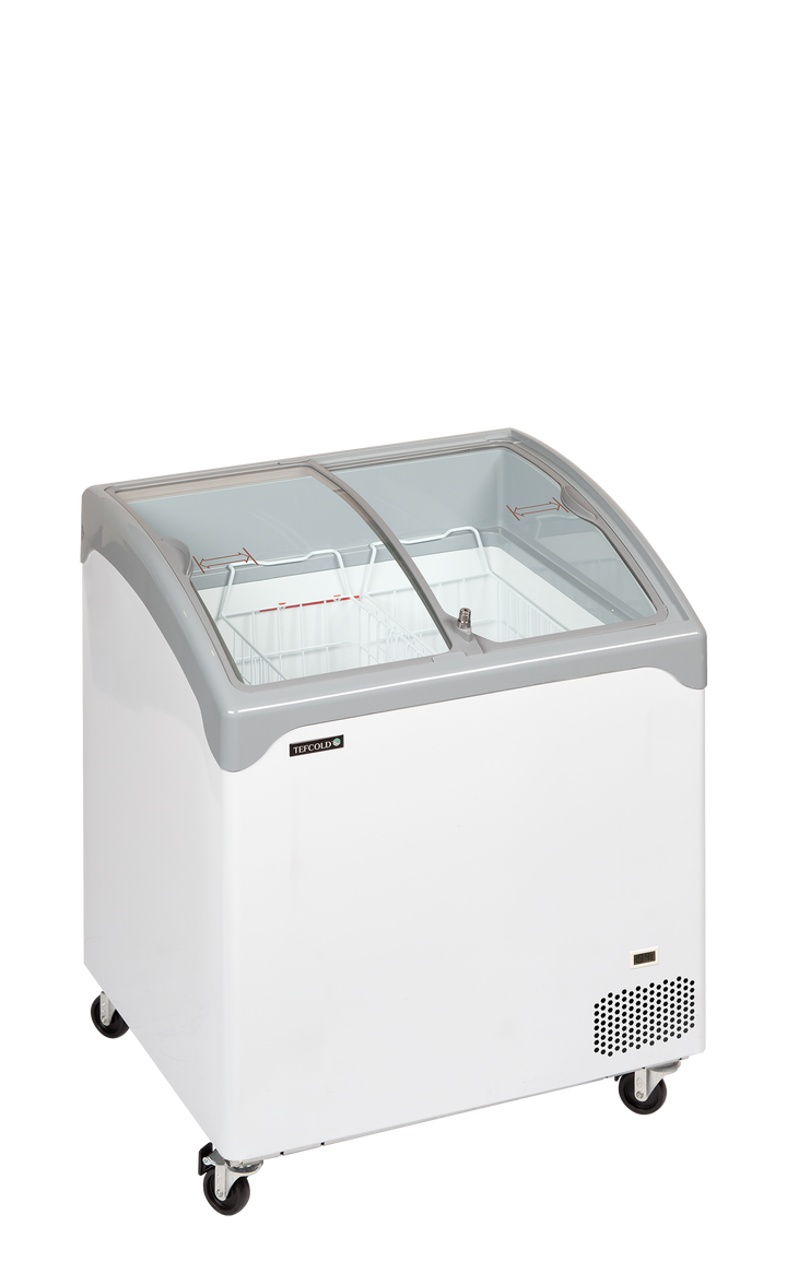 Sliding Curved Glass Lid Chest Freezer - NIC201SCEB
