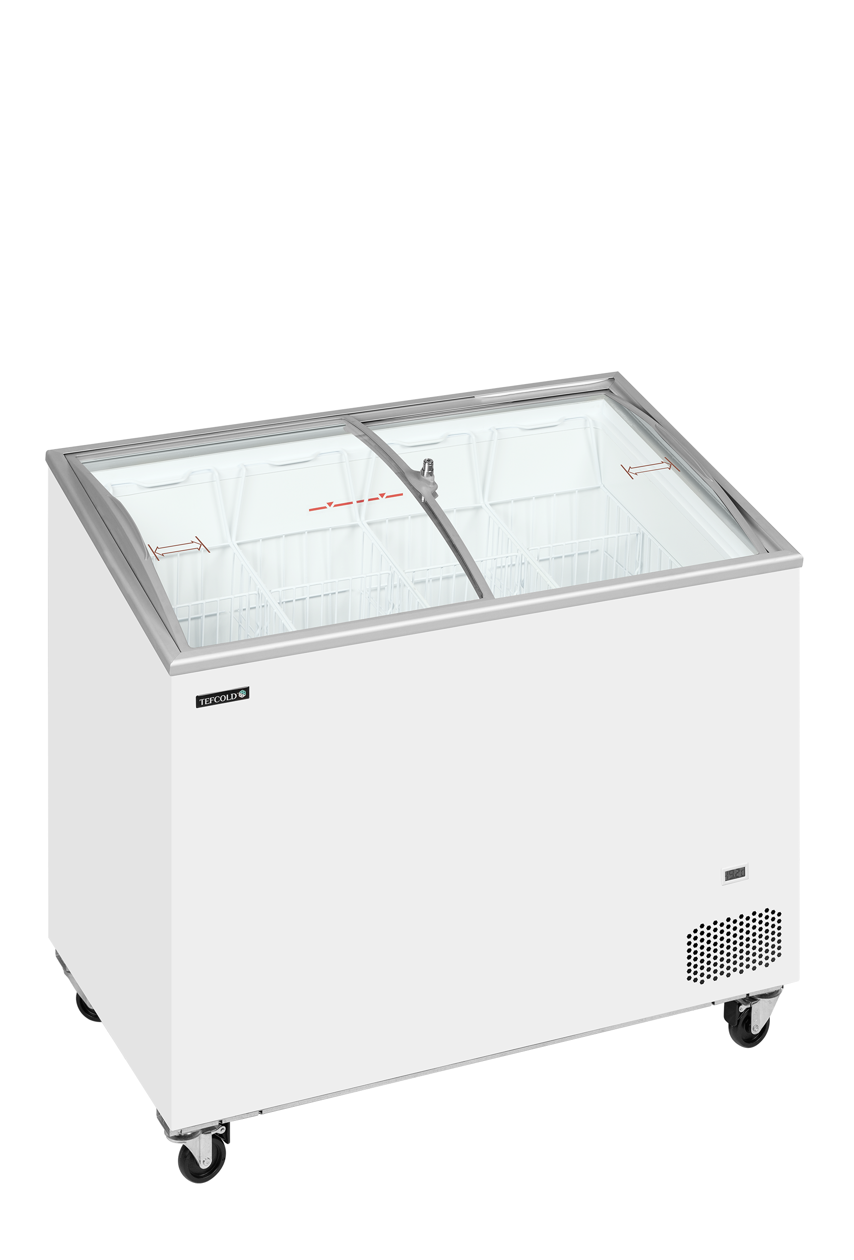 Sliding Curved Glass Lid Chest Freezer - IC301SCEB