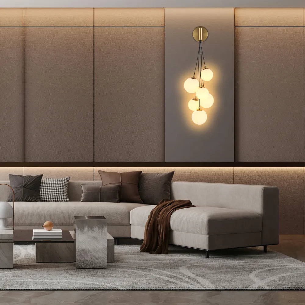 Glass Wall Light TEKLED Celestial Cascade Wall Light-Opal-151-20054