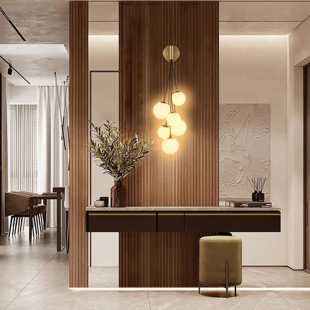 Glass Wall Light TEKLED Celestial Cascade Wall Light-Opal-151-20054