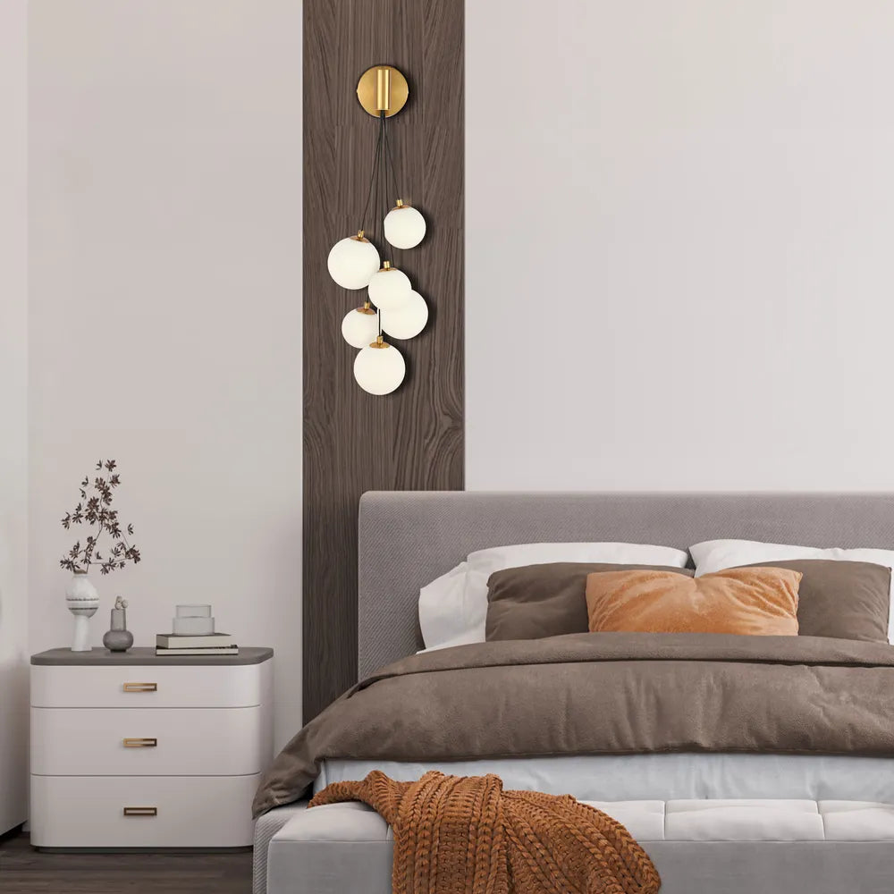 Glass Wall Light TEKLED Celestial Cascade Wall Light-Opal-151-20054