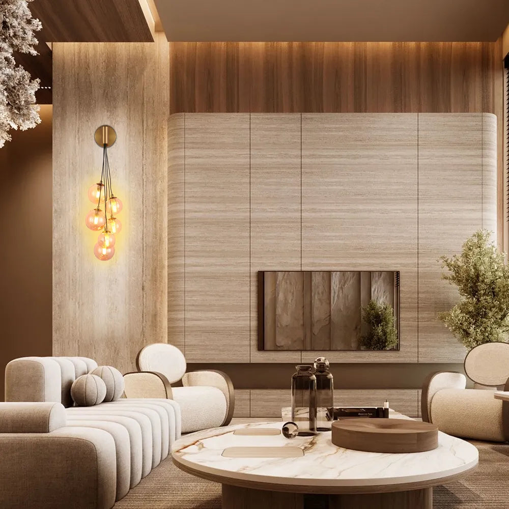 Glass Wall Light TEKLED Celestial Cascade Wall Light-Amber-151-20056